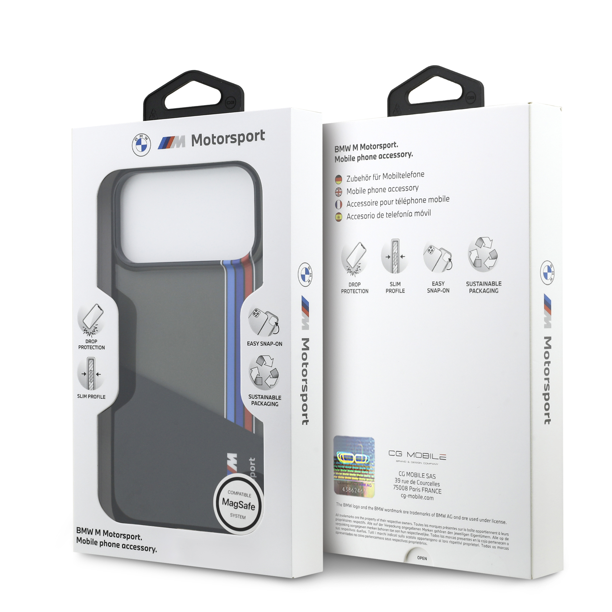 iPhone 17 Pro Max - BMW Motorsport IML Vertical Stripes Black — estuche (foto 8 de 8)