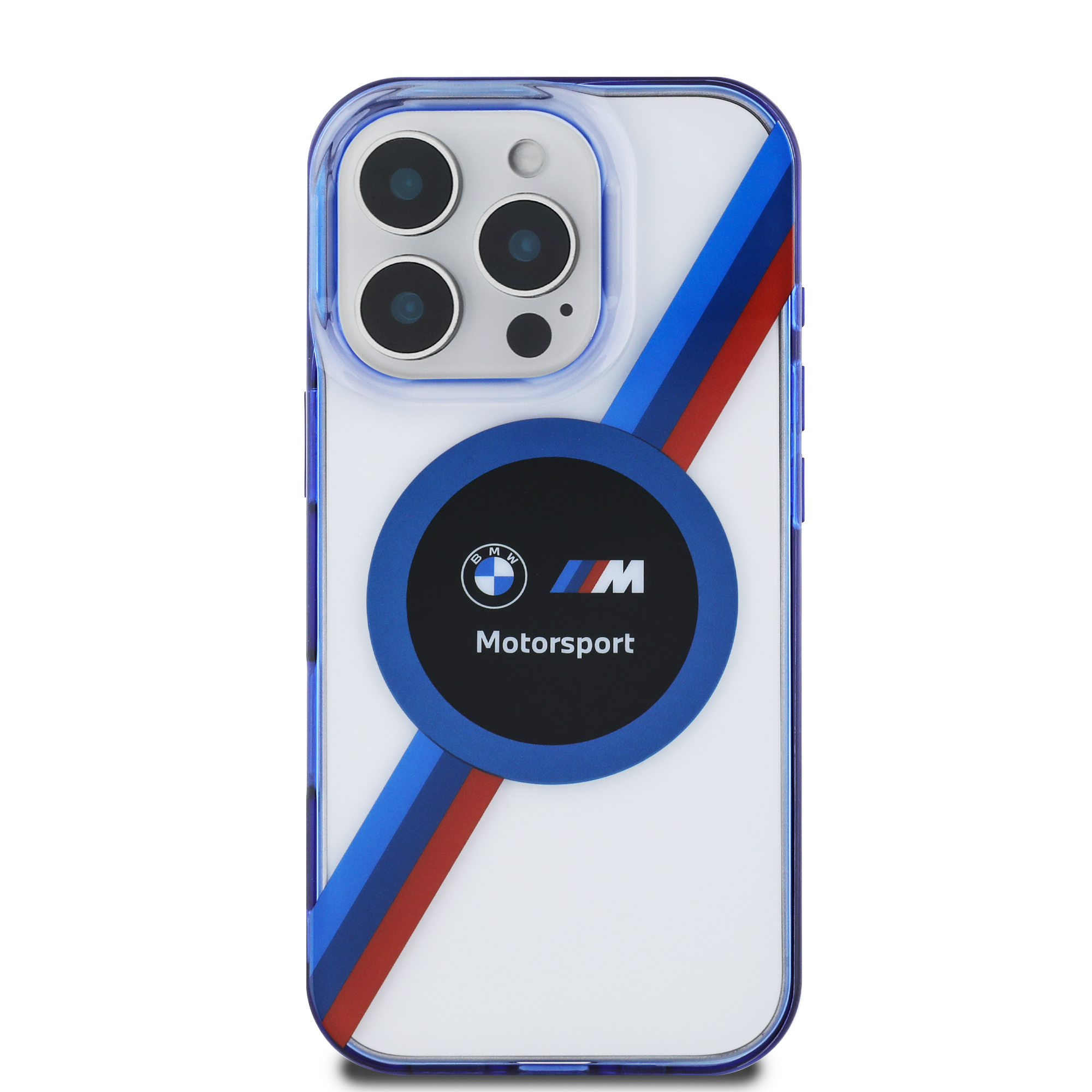 iPhone 16 Pro Max - BMW PC/TPU Clear Hard Case Motorsport MagSafe IML Printed Circle Design — estuche (foto 3 de 5)