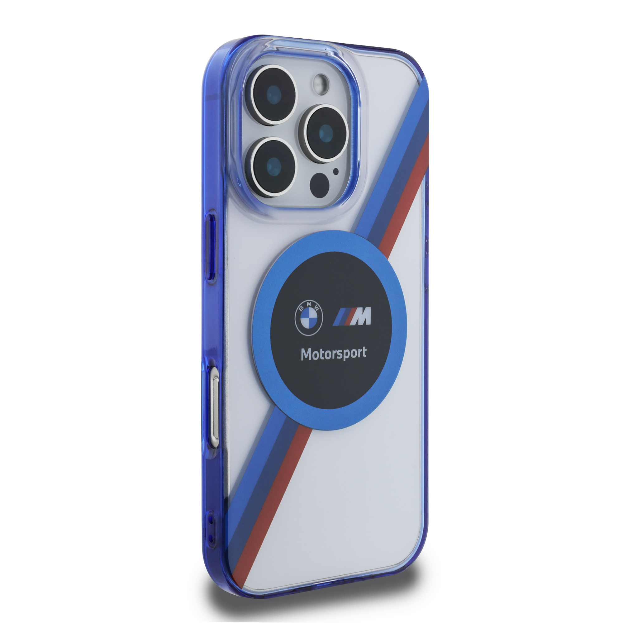 iPhone 16 Pro Max - BMW PC/TPU Clear Hard Case Motorsport MagSafe IML Printed Circle Design — estuche (foto 4 de 5)
