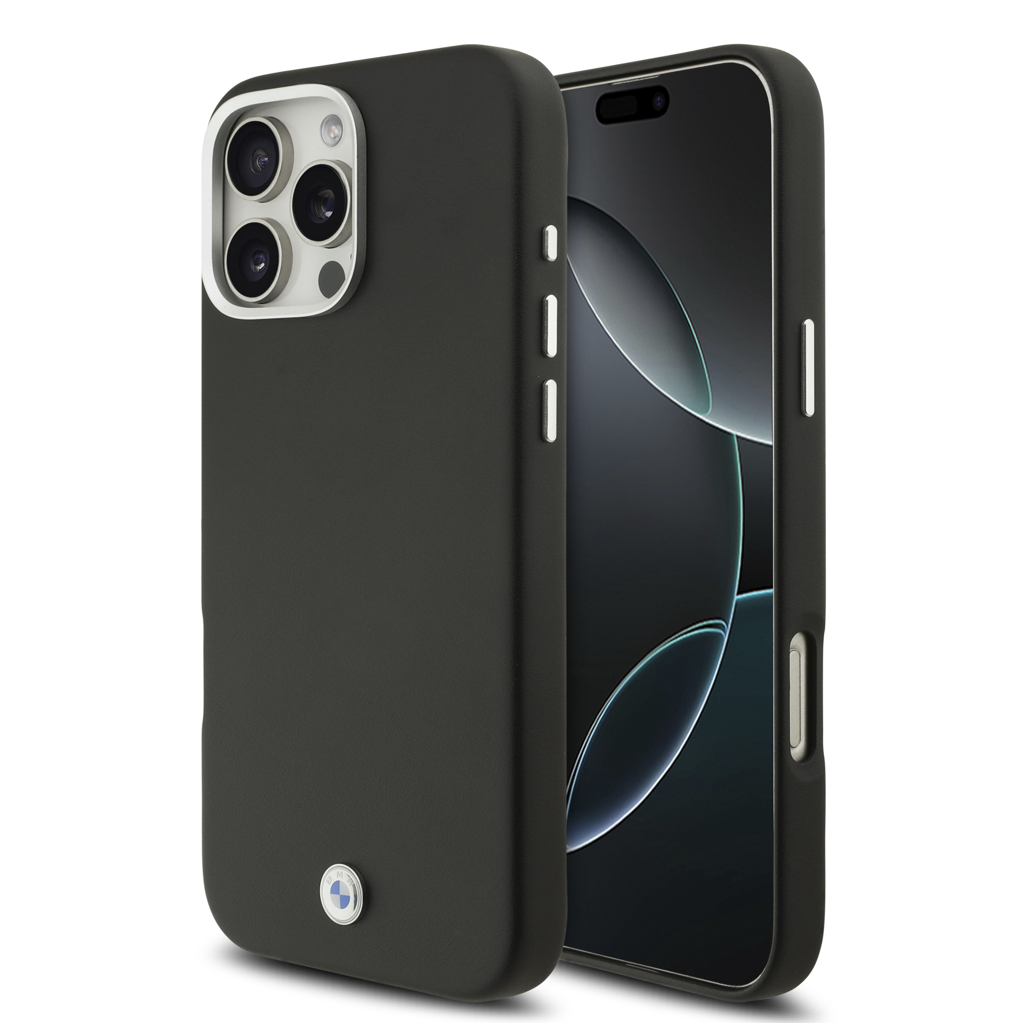 iPhone 16 Pro Max - BMW Leather Full Wrapped Metal Black — estuche (foto 2 de 8)