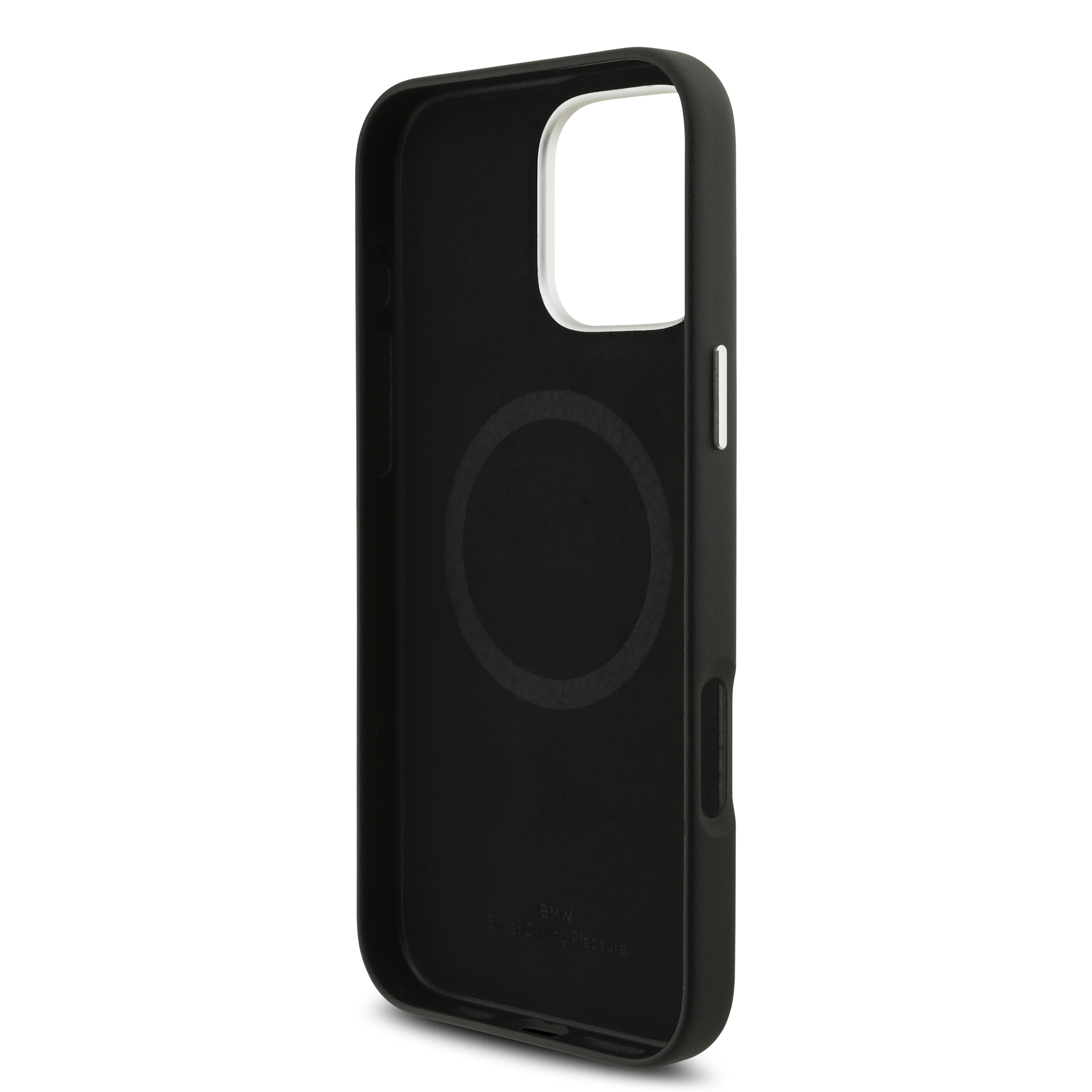 iPhone 16 Pro Max - BMW Leather Full Wrapped Metal Black — estuche (foto 7 de 8)