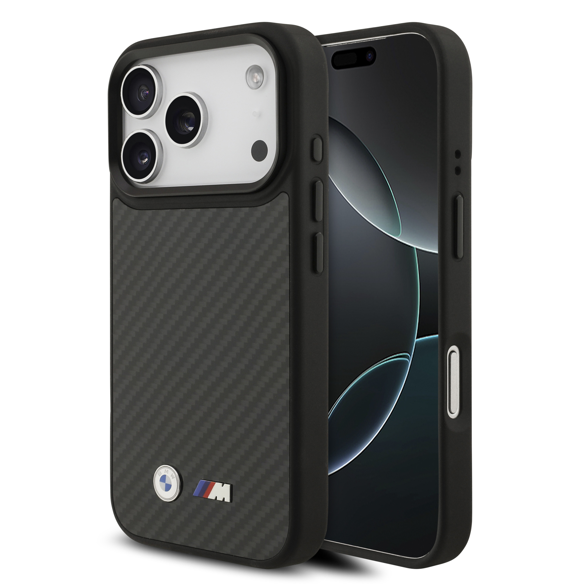 iPhone 17 Pro - BMW Kevlar Matt Metal Logo Black