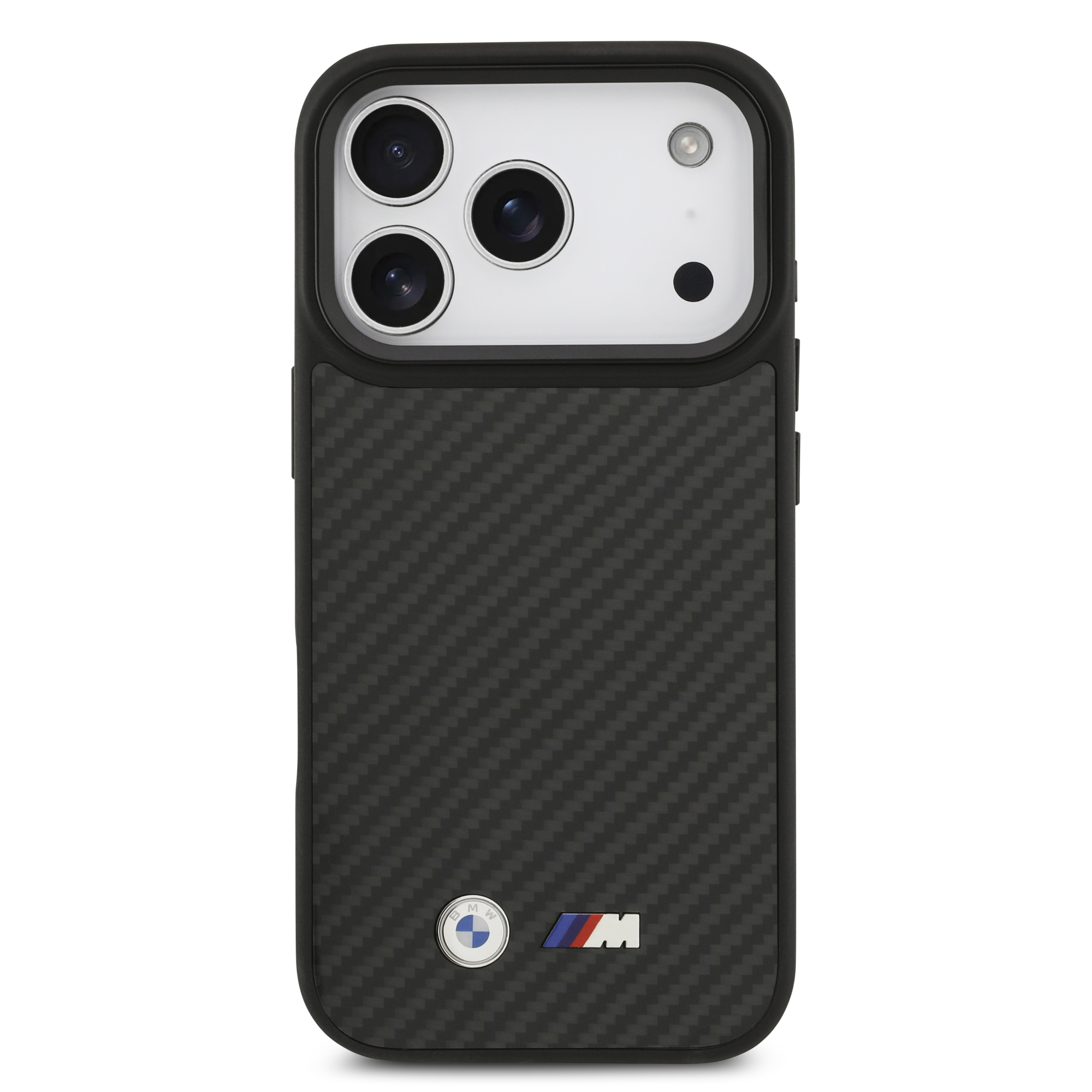 iPhone 17 Pro - BMW Kevlar Matt Metal Logo Black — estuche (foto 3 de 5)