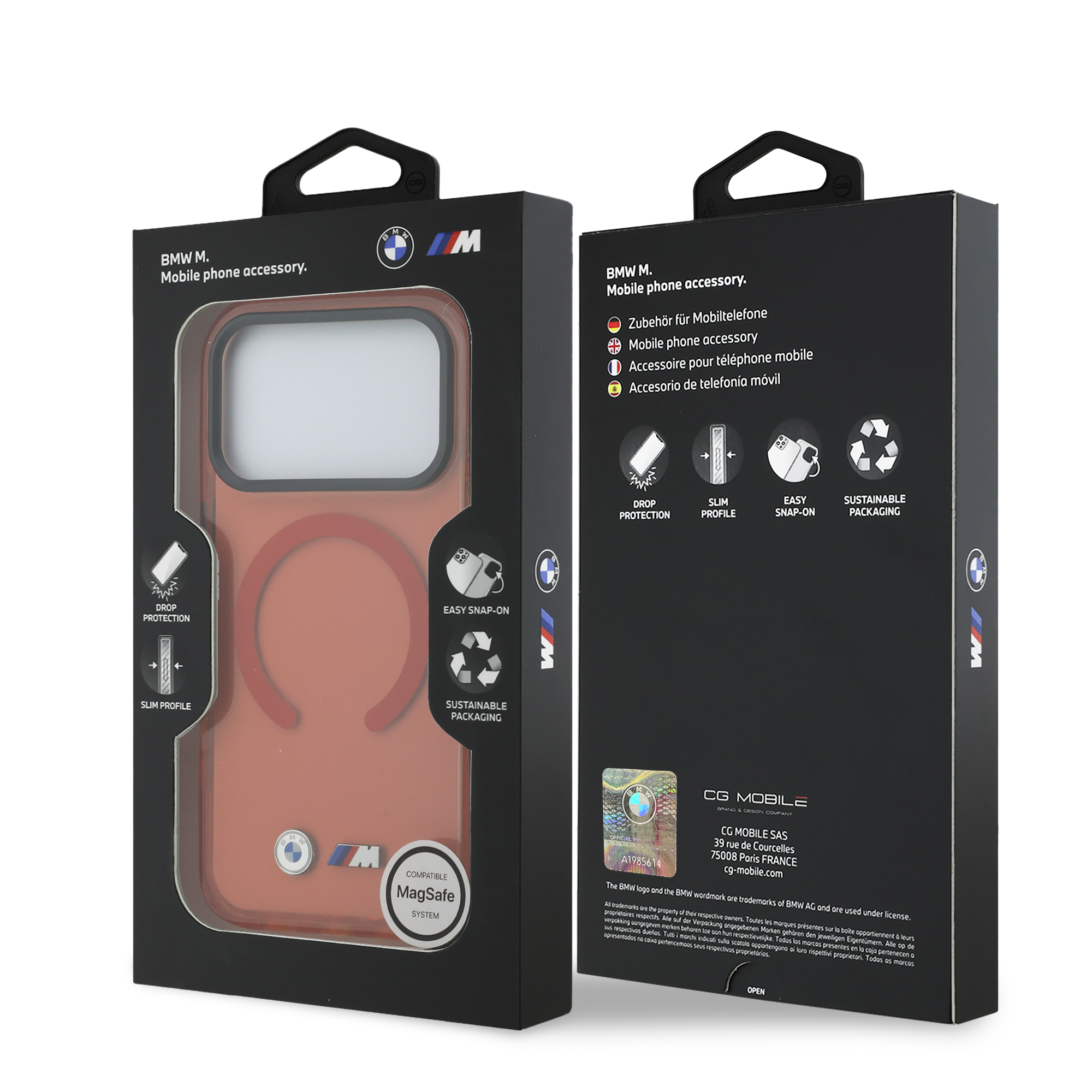 iPhone 17 Pro - BMW Shockproof IML Metal Logos Orange — estuche (foto 8 de 8)