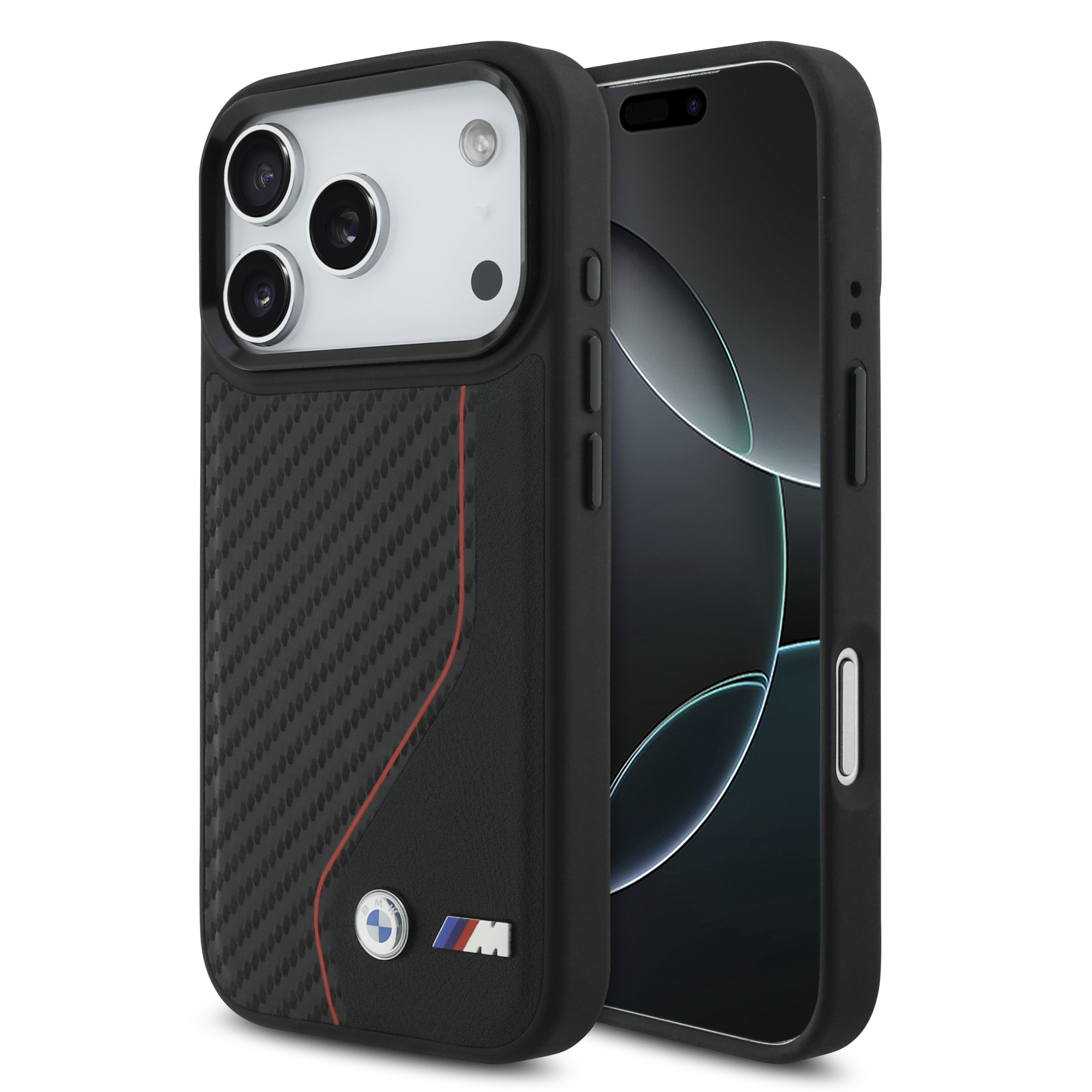 iPhone 17 Pro - BMW Leather Carbon Line Stitched Red