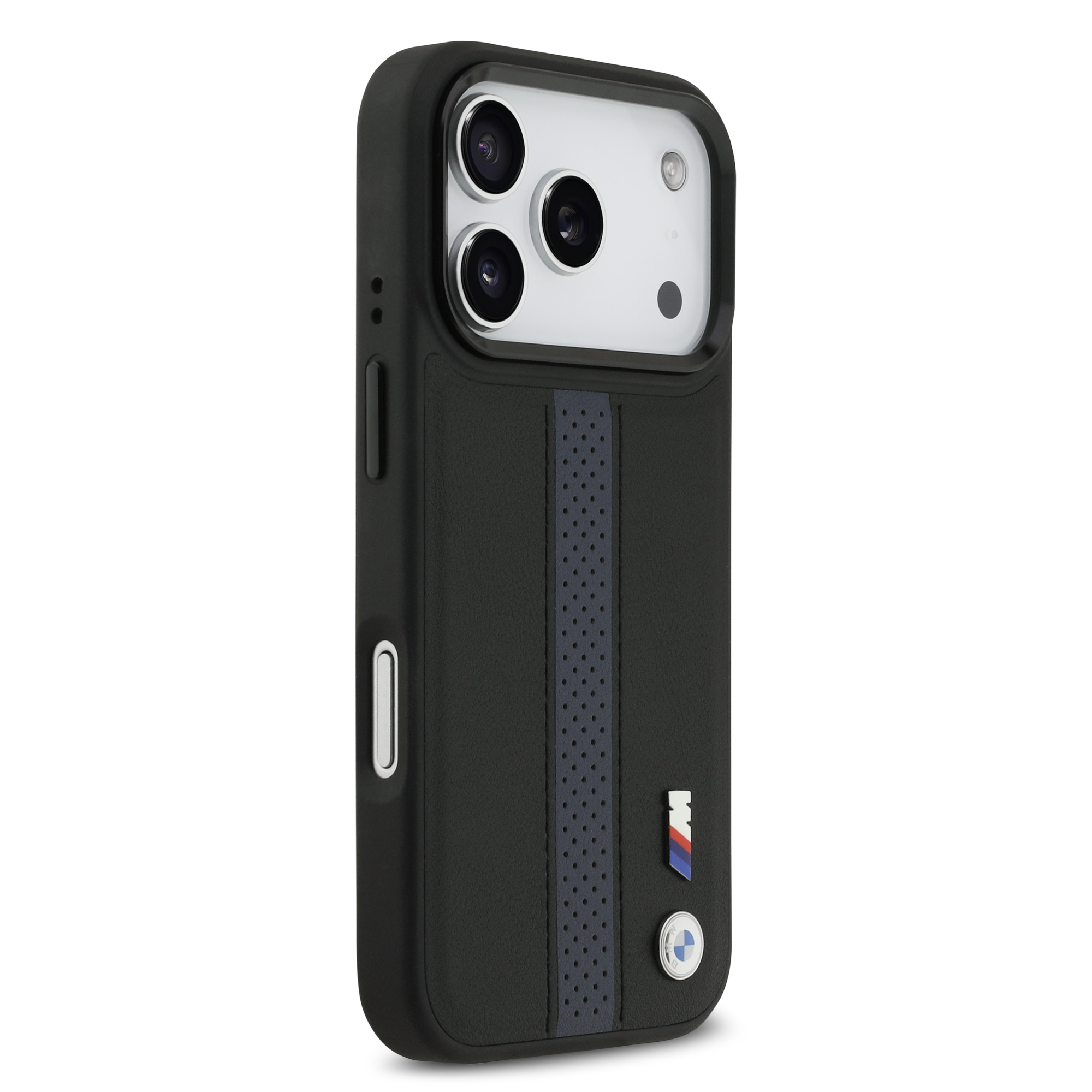 iPhone 17 Pro - BMW Leather Perforated Stripes Blue — estuche (foto 4 de 5)