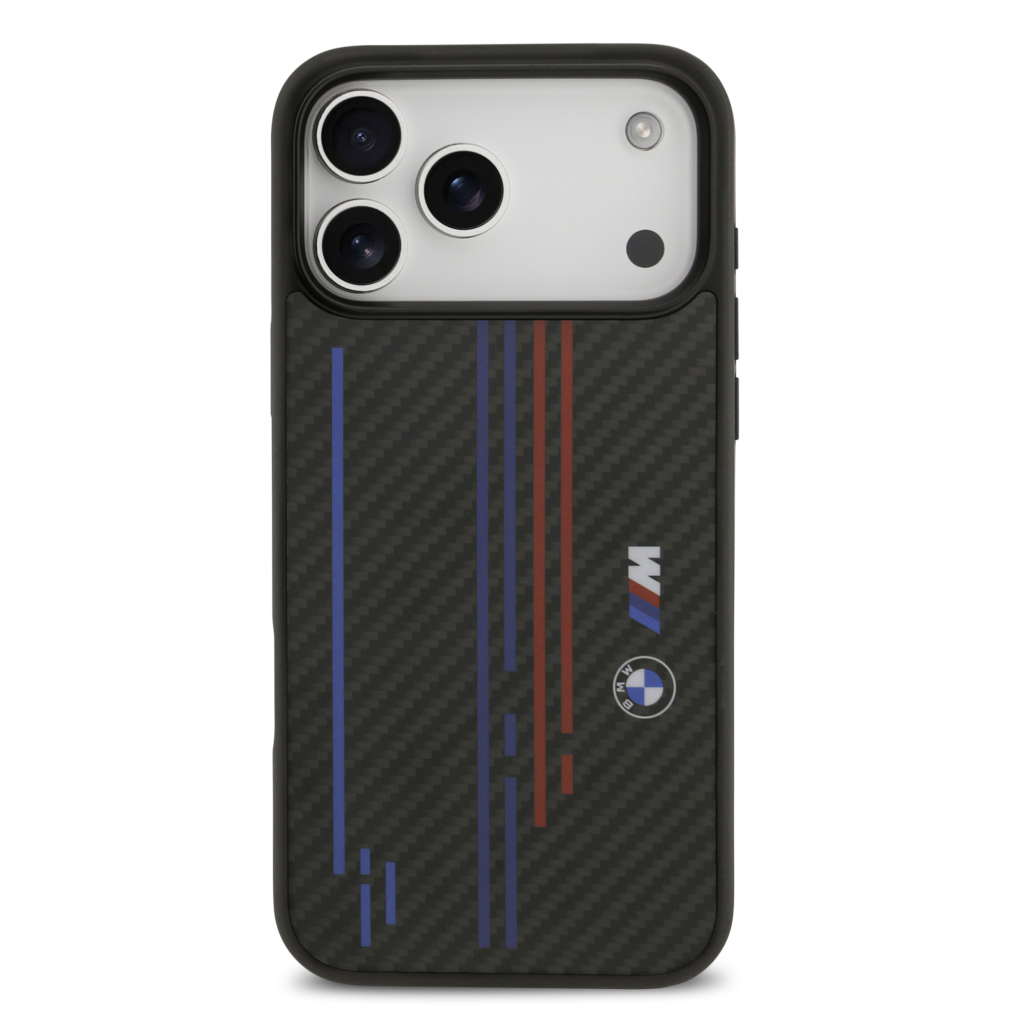 iPhone 17 Pro Max - BMW Kevlar With Printed Tricolor Lines Black — estuche (foto 3 de 5)
