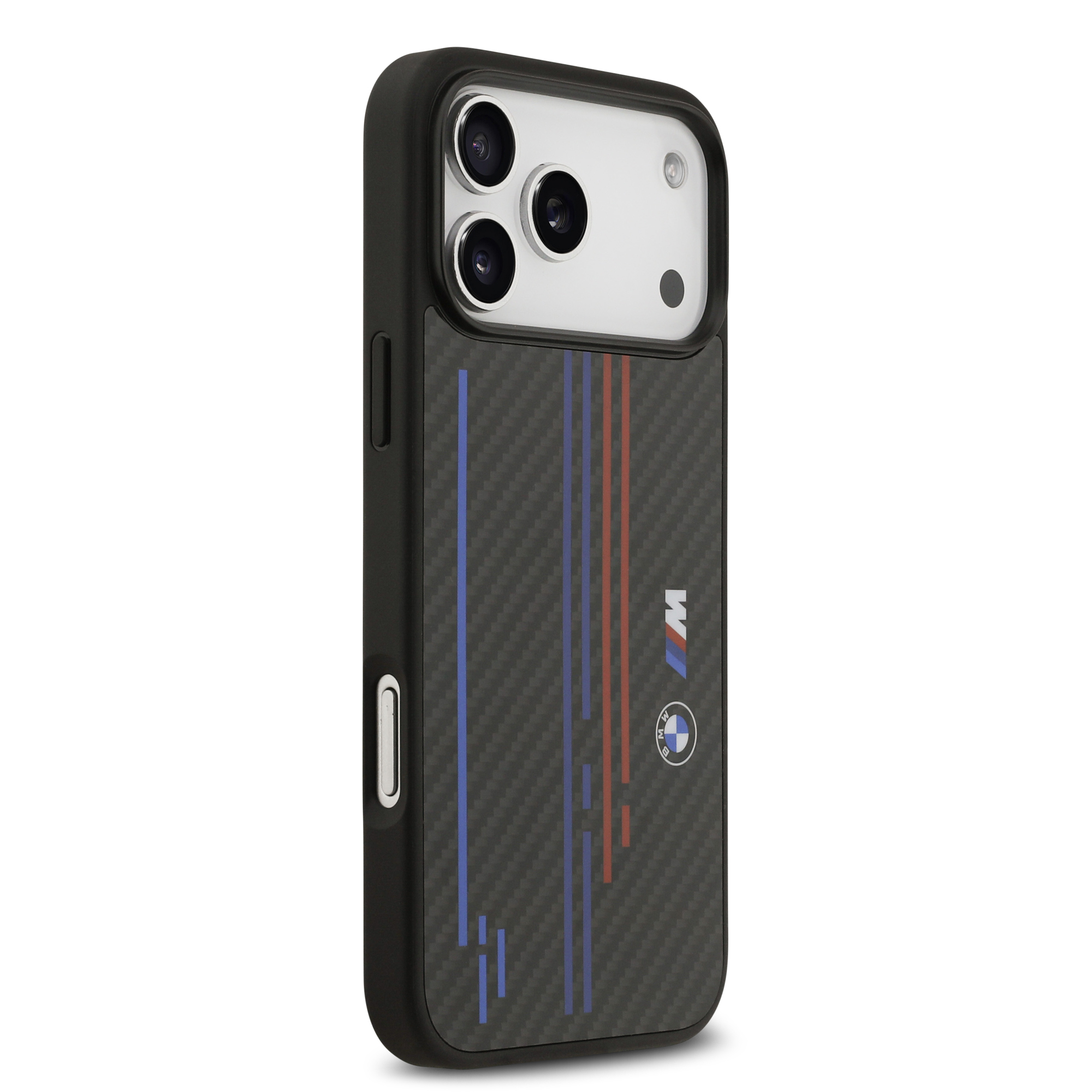 iPhone 17 Pro Max - BMW Kevlar With Printed Tricolor Lines Black — estuche (foto 4 de 5)