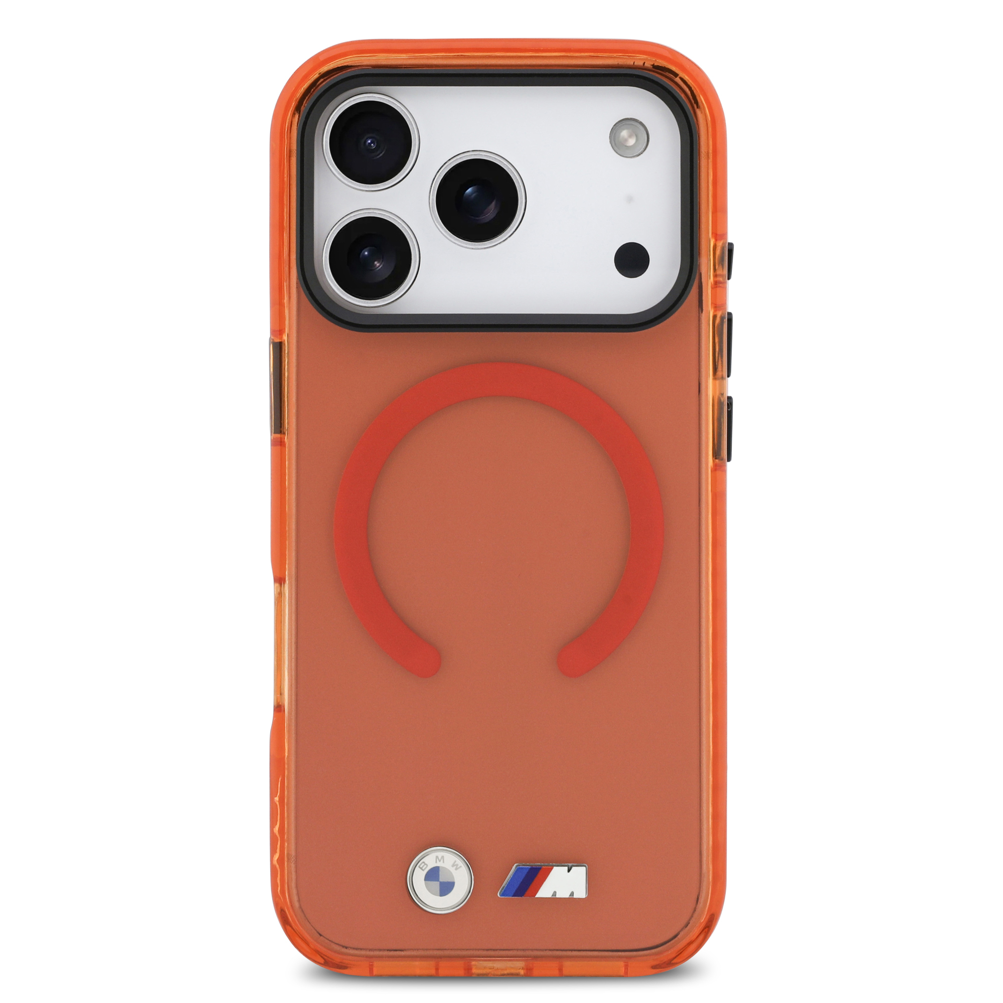 iPhone 17 Pro Max - BMW Shockproof Metal Logos Orange