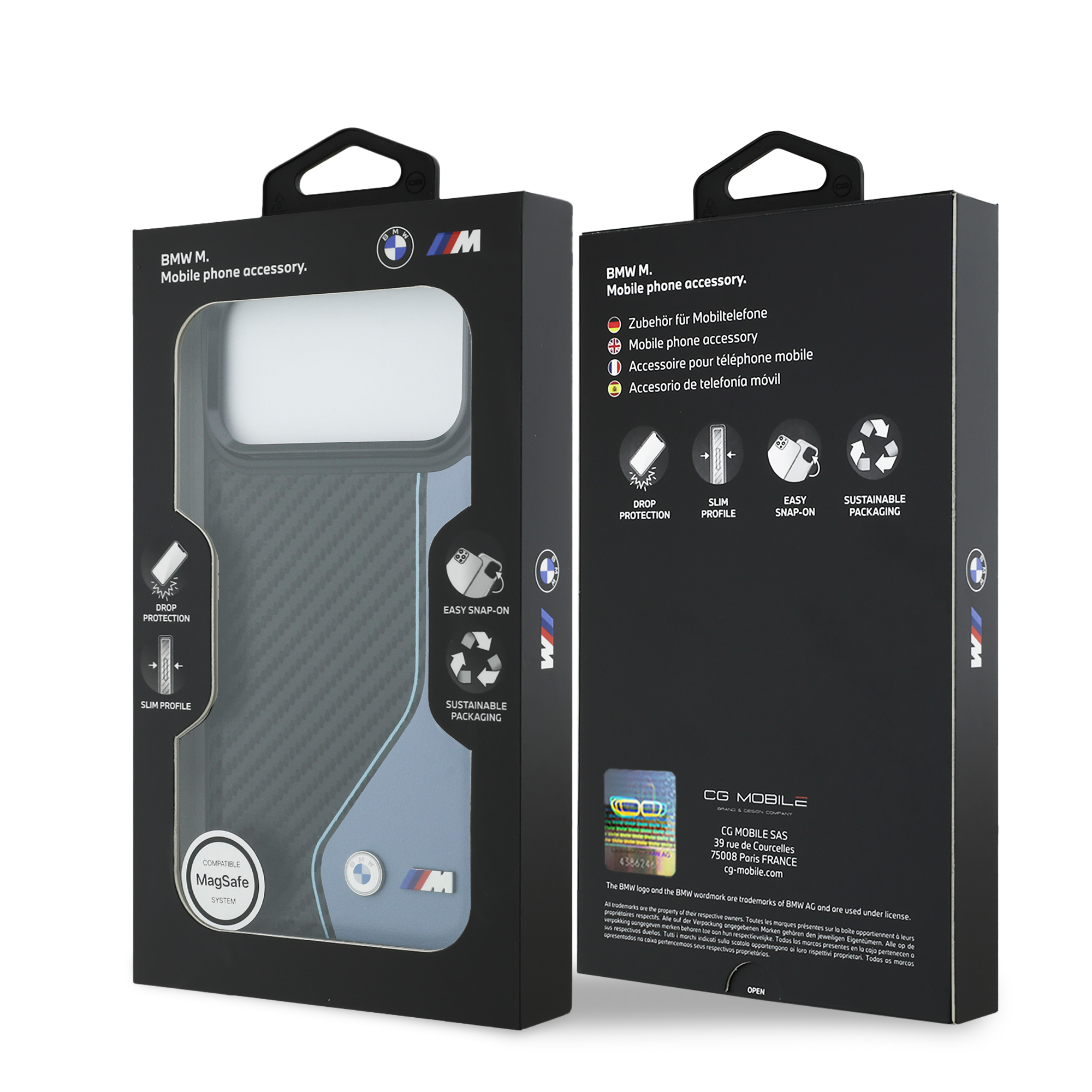 iPhone 17 Pro Max - BMW Leather Carbon Logo Blue — estuche (foto 8 de 8)