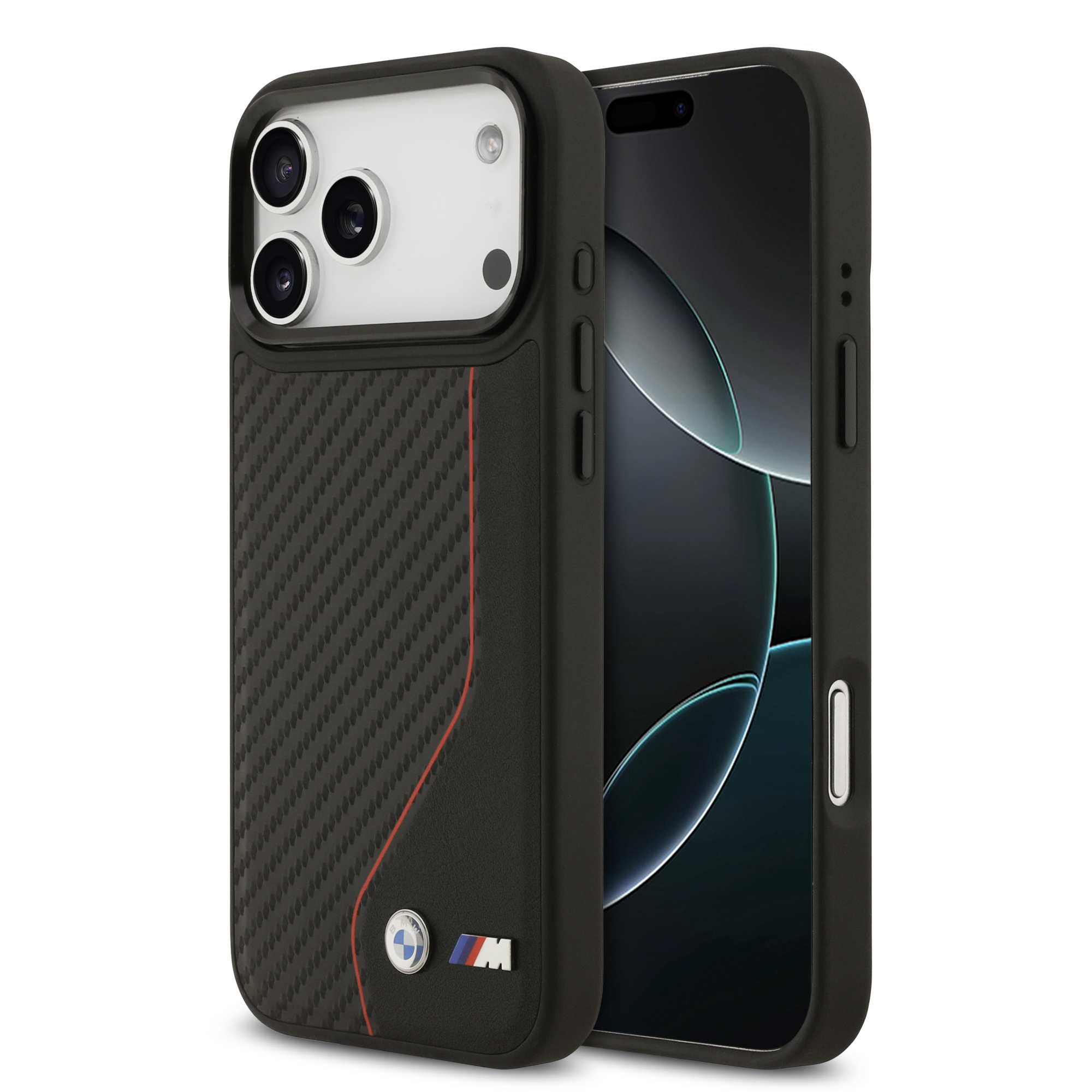 iPhone 17 Pro Max - BMW Leather Carbon Line Stitched Red