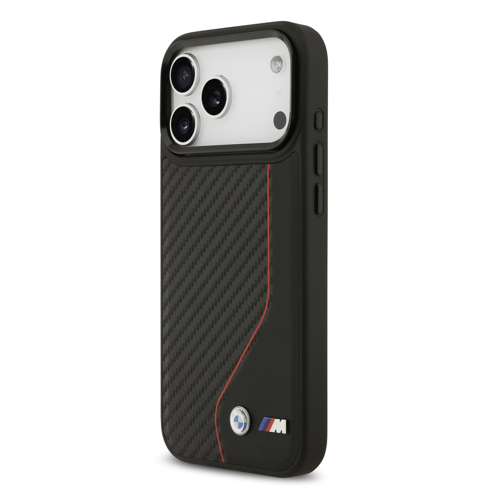 iPhone 17 Pro Max - BMW Leather Carbon Line Stitched Red — estuche (foto 2 de 5)