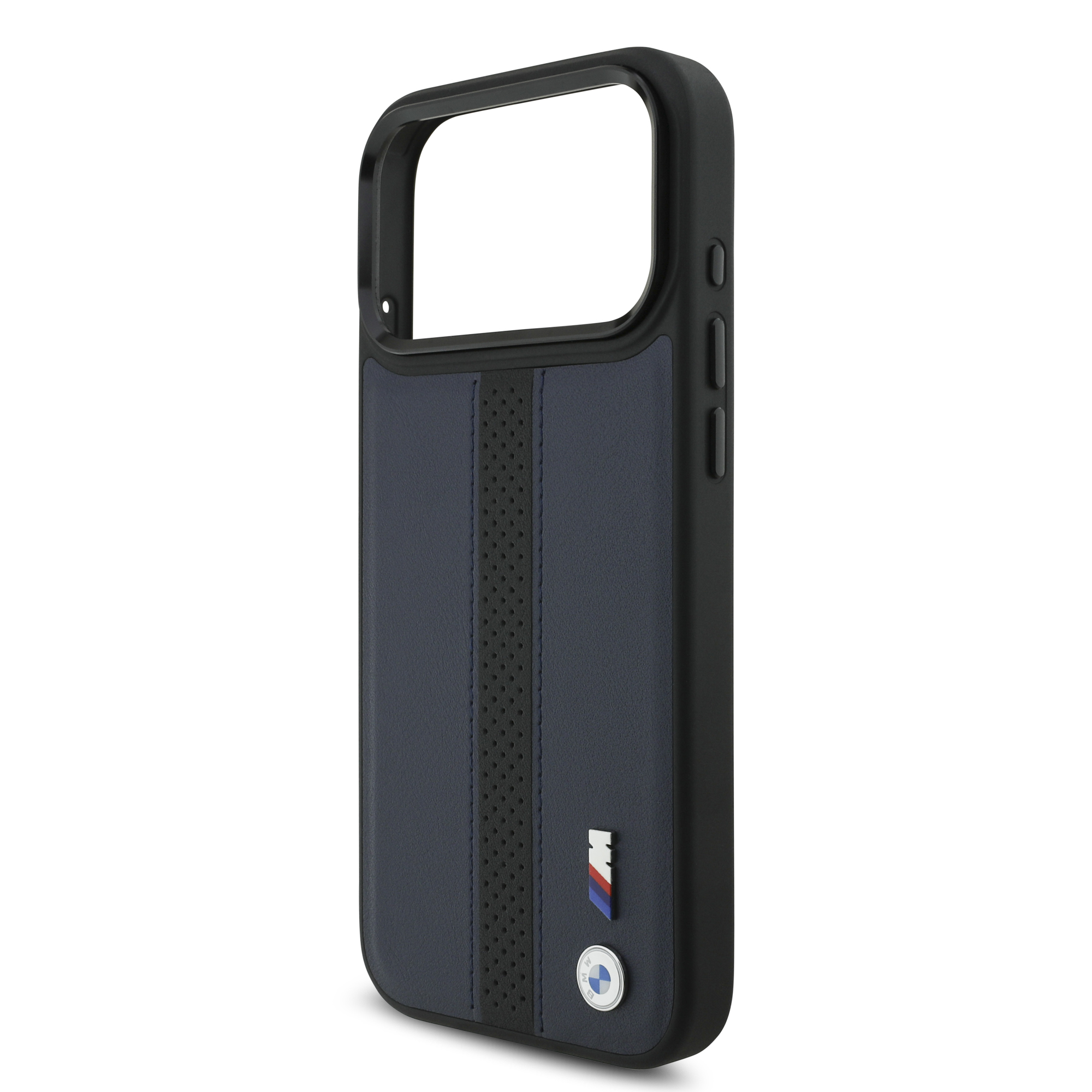 iPhone 17 Pro Max - BMW Leather Perforated Stripe Logo Navy — estuche (foto 6 de 8)