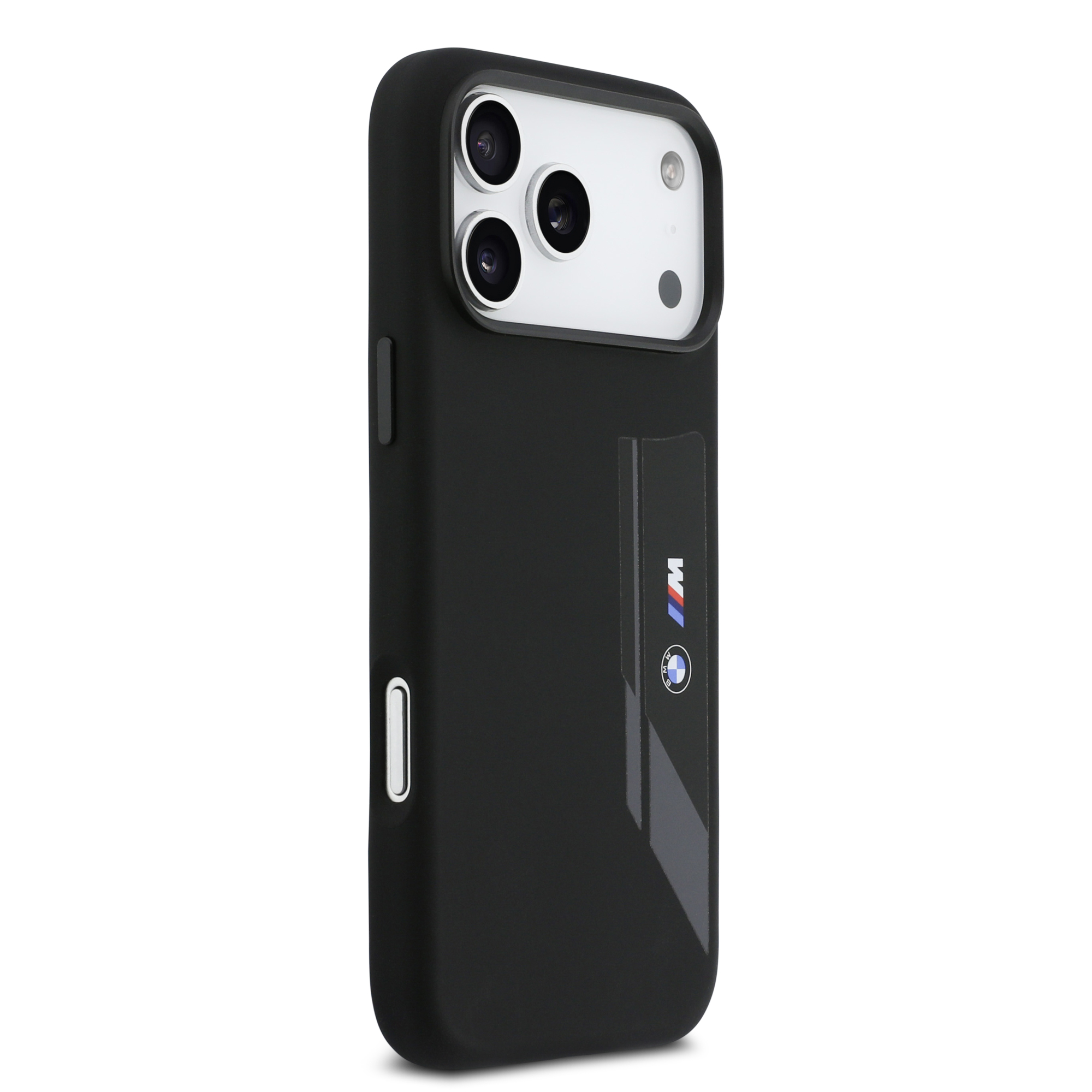 iPhone 17 Pro Max - BMW Silicone Vertical Logo Black — estuche (foto 4 de 8)