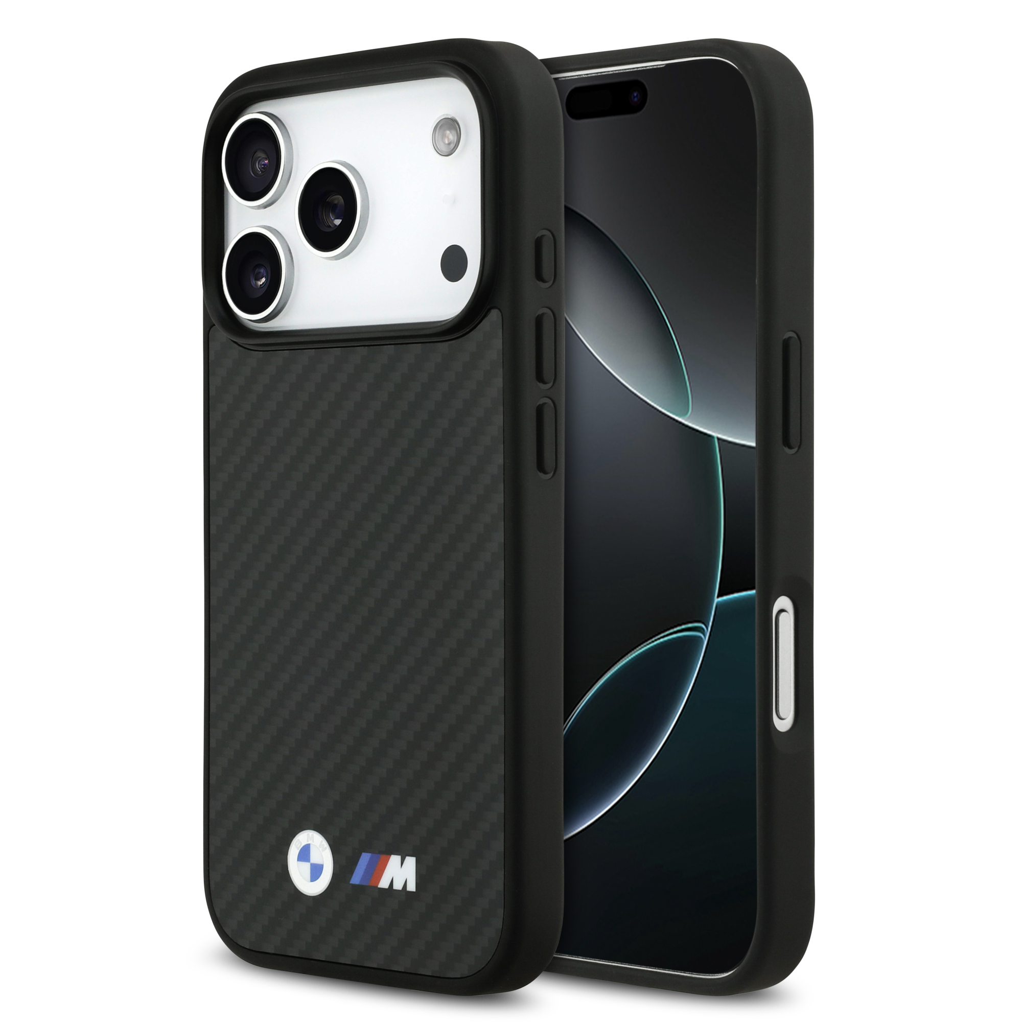 iPhone 17 Pro - BMW Kevlar Metal Logos Black — estuche (foto 2 de 8)