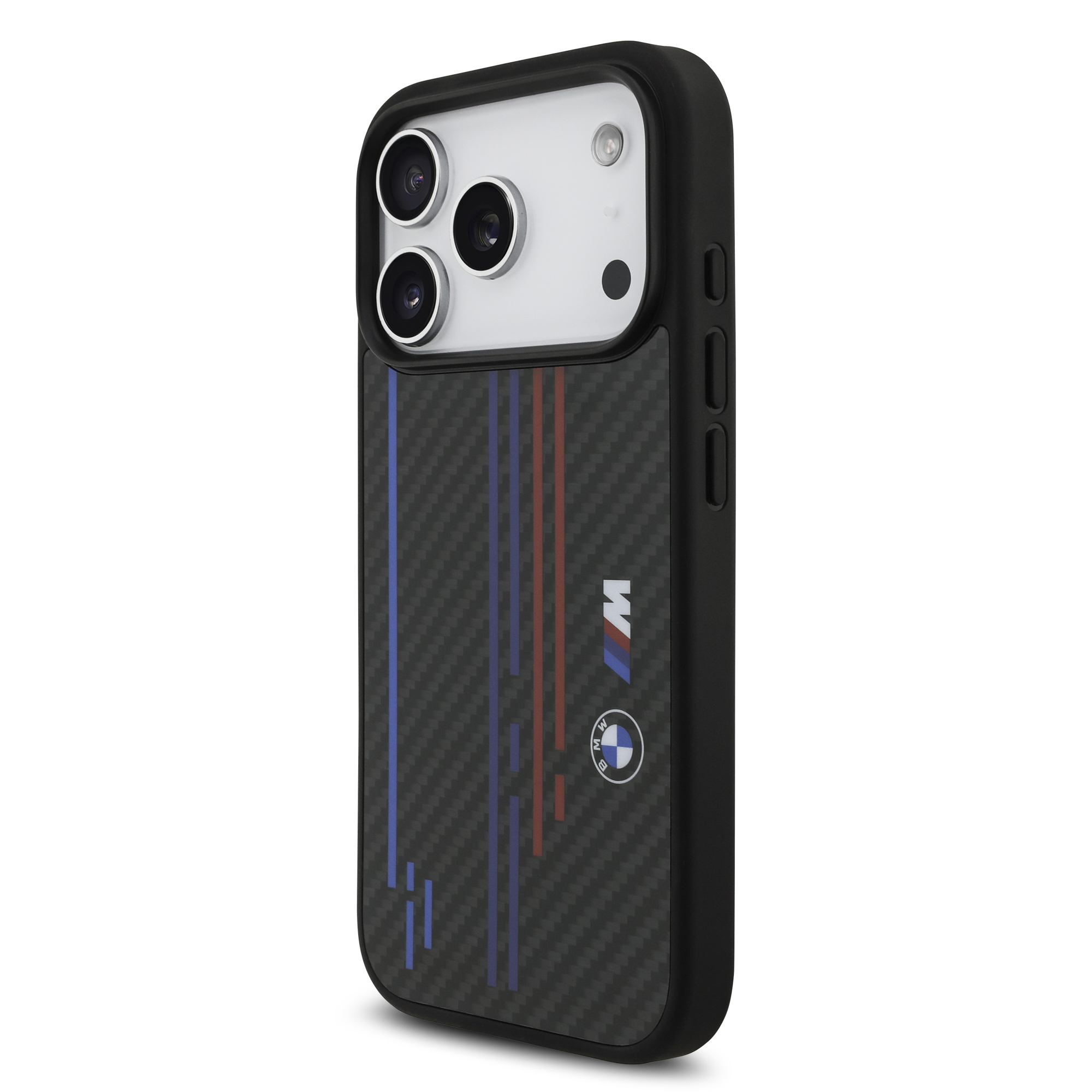 iPhone 17 Pro - BMW Kevlar Lines Printed Logos Black — estuche (foto 3 de 8)