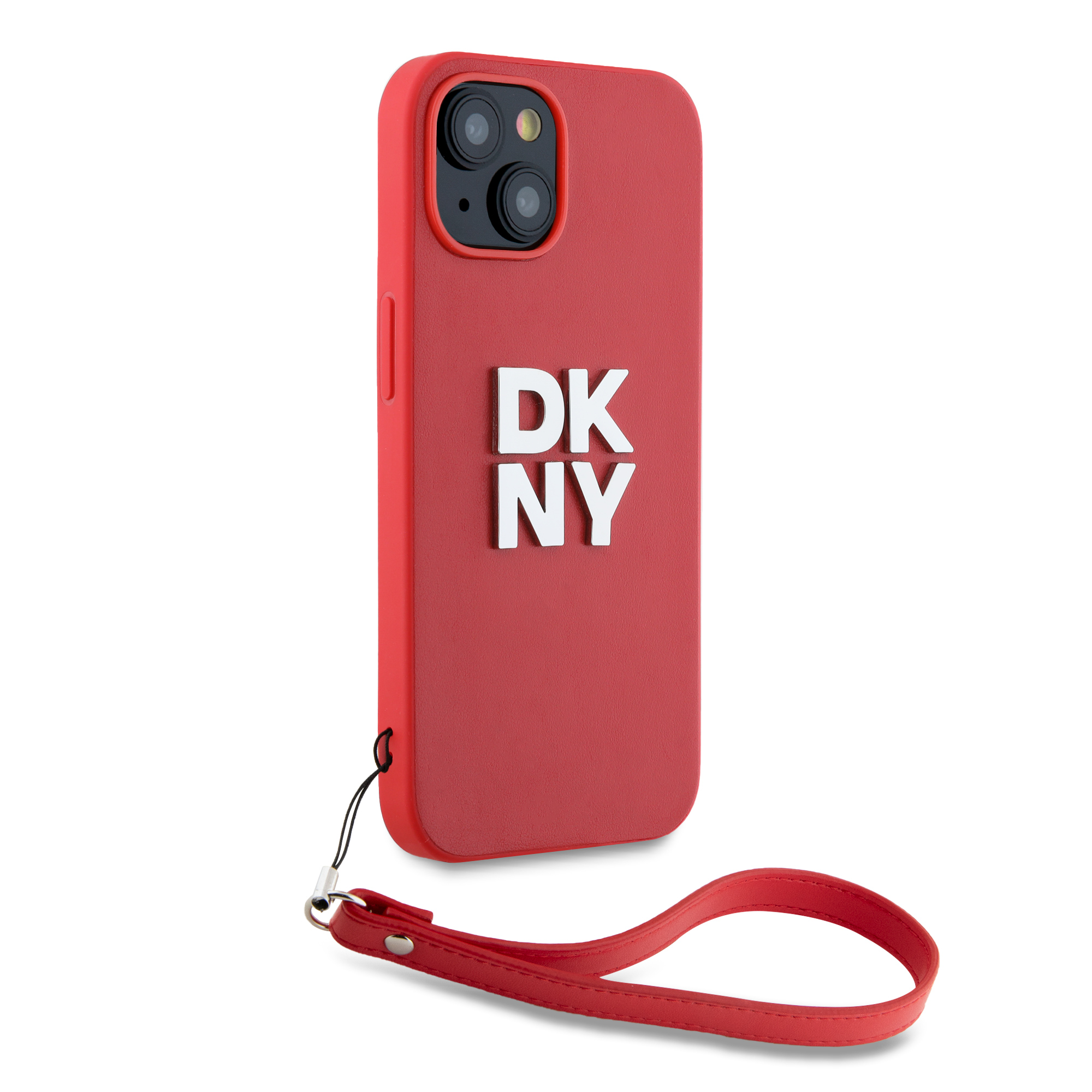 iPhone 15 - DKNY Leather Wrist Strap Stack Logo Pink