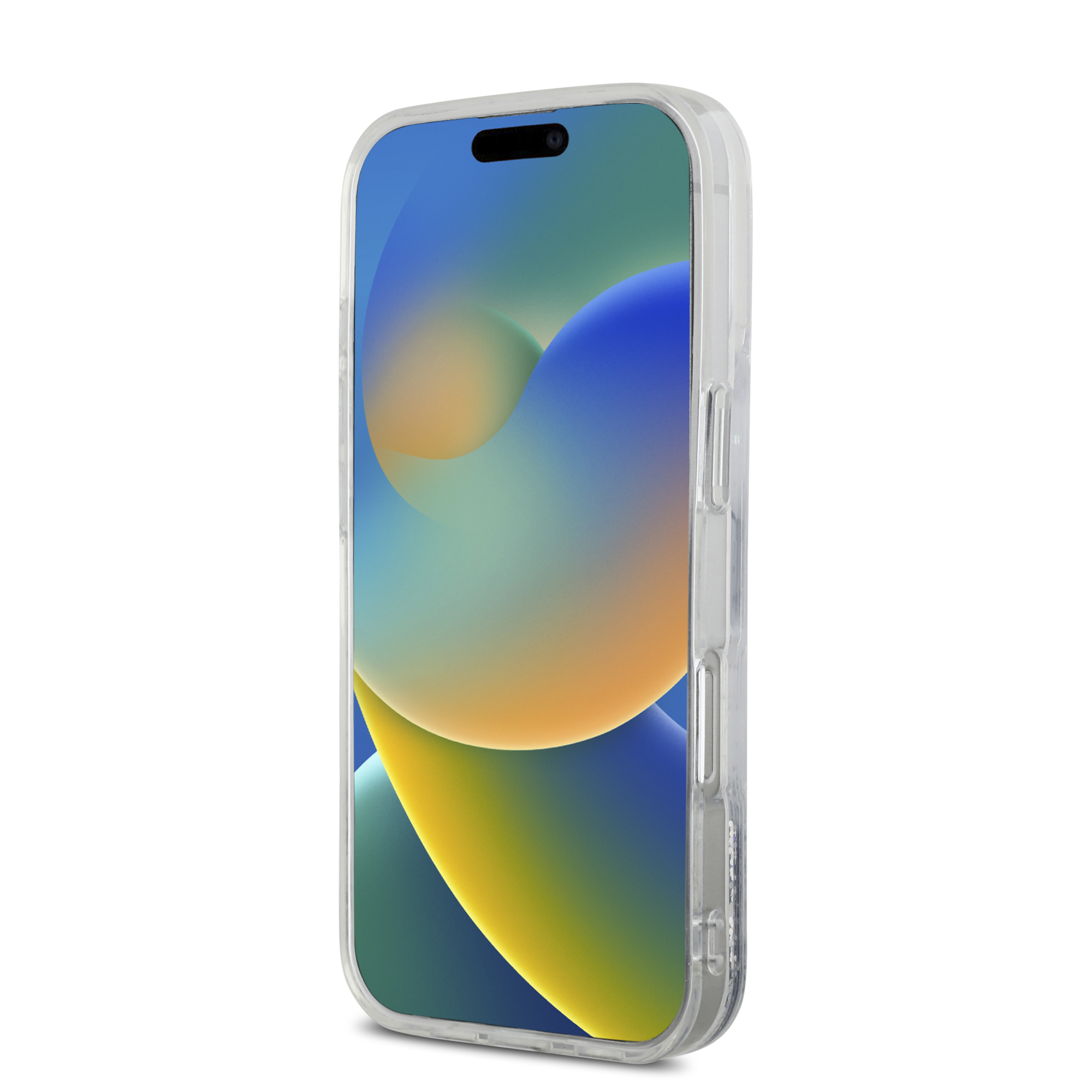 iPhone 16 Pro Max - DKNY Liquid Glitters Arch Logo Silver — estuche (foto 5 de 5)