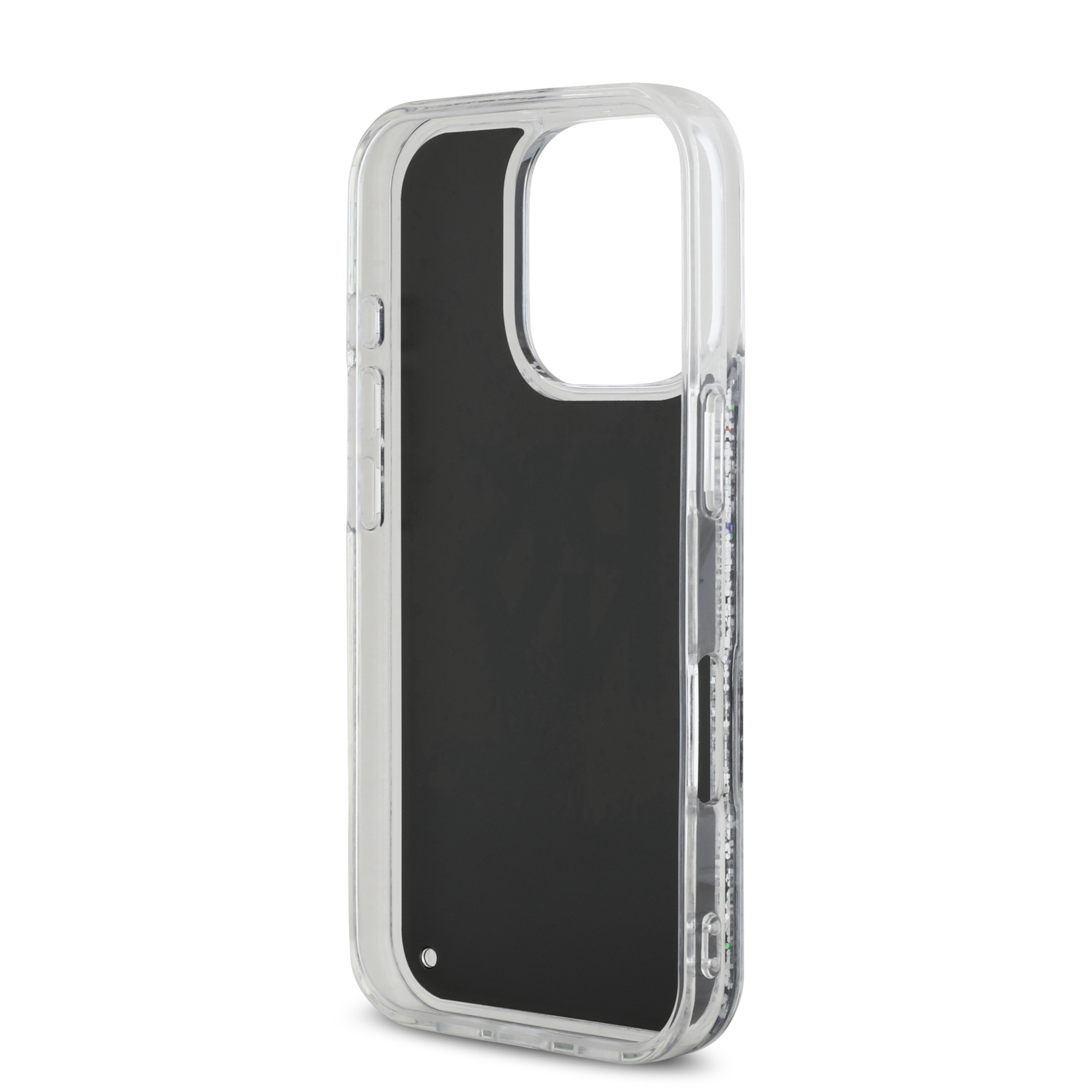 iPhone 16 Pro Max - DKNY Liquid Glitters Stack Logo Black — estuche (foto 7 de 8)