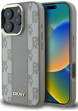 iPhone 16 Pro Max - DKNY Liquid Glitters Checkered Pattern Pink — estuche (foto 3 de 3)
