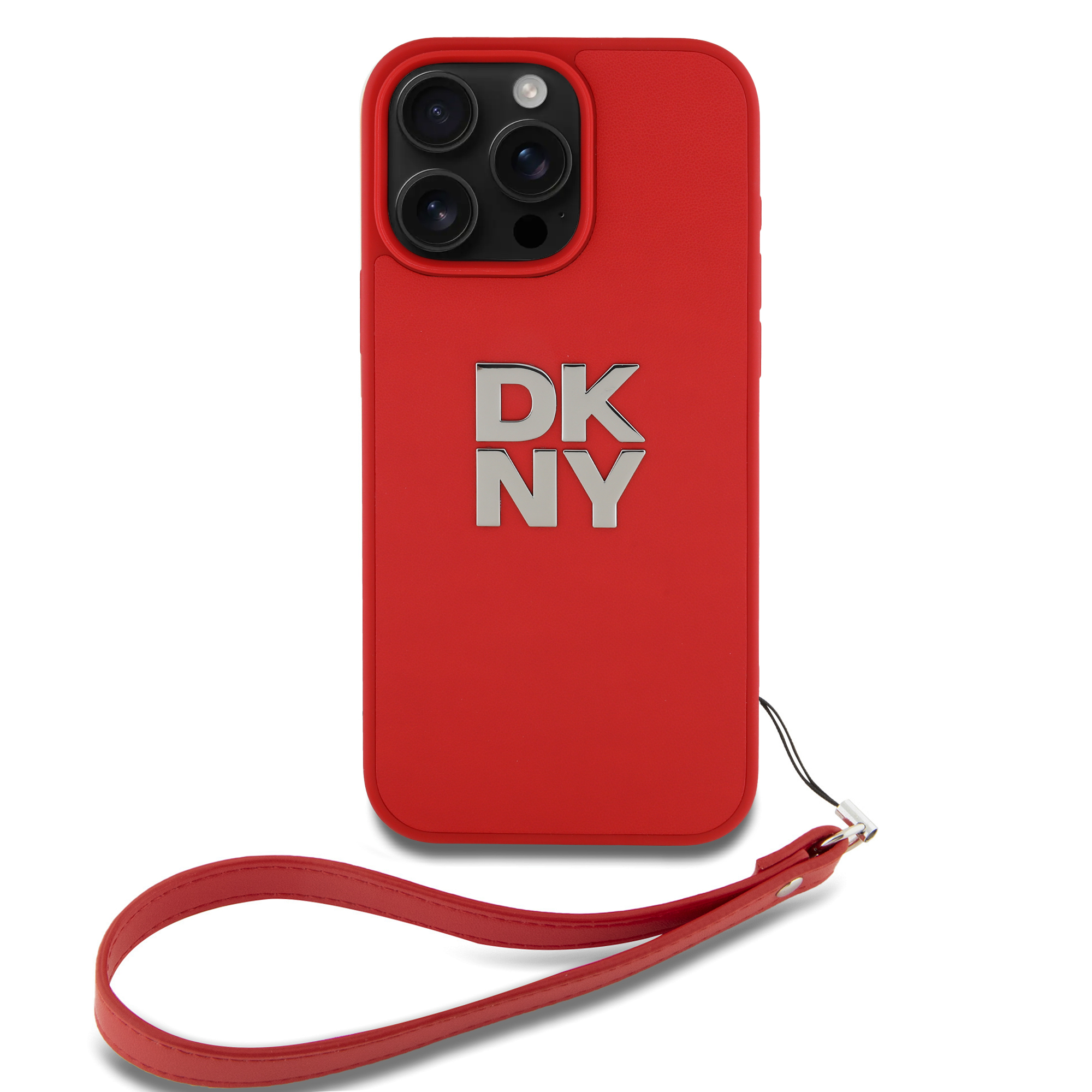 iPhone 16 Pro Max - DKNY Leather Wrist Strap Pink — estuche (foto 2 de 5)