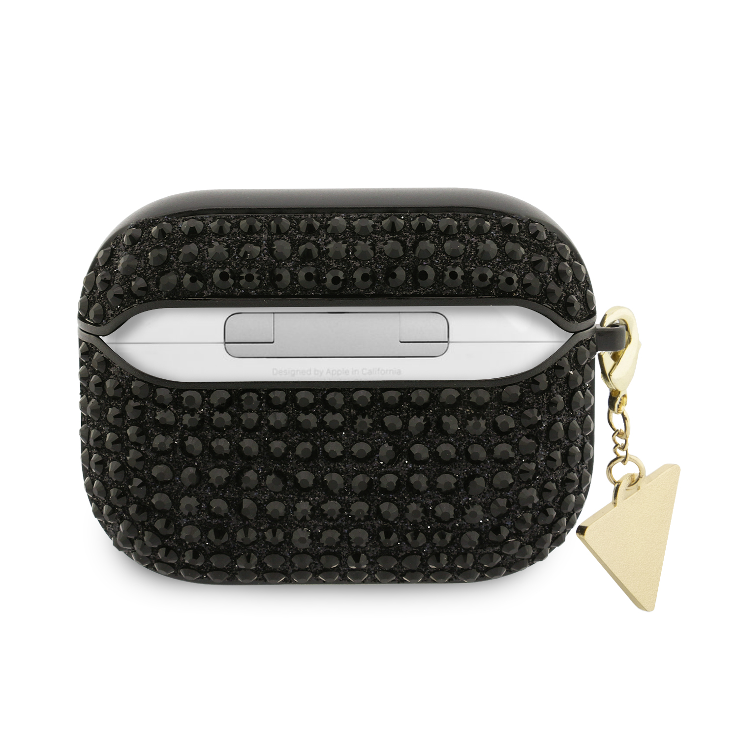 AirPods Pro 3 - GUESS Rhinestone Triangle Charm Black — estuche (foto 2 de 4)