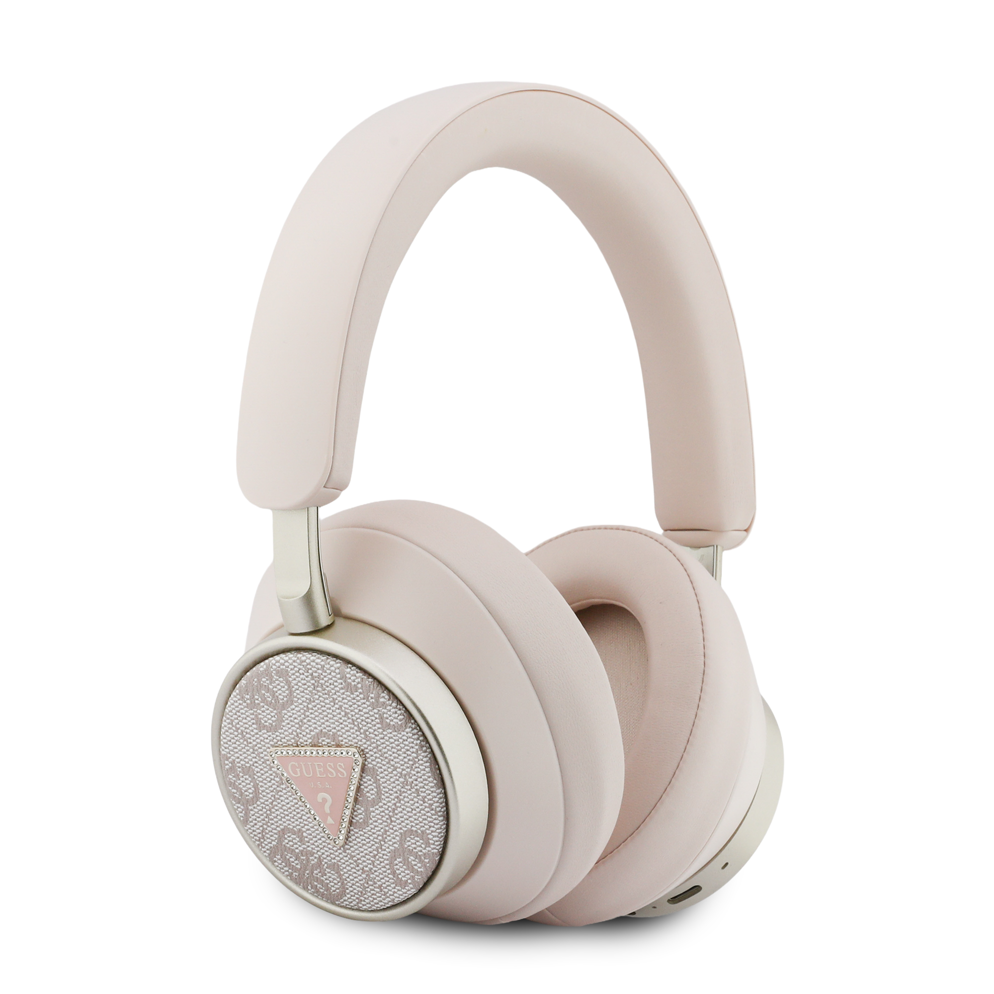 Headphones - GUESS Leather 4G Triangle Logo Pink