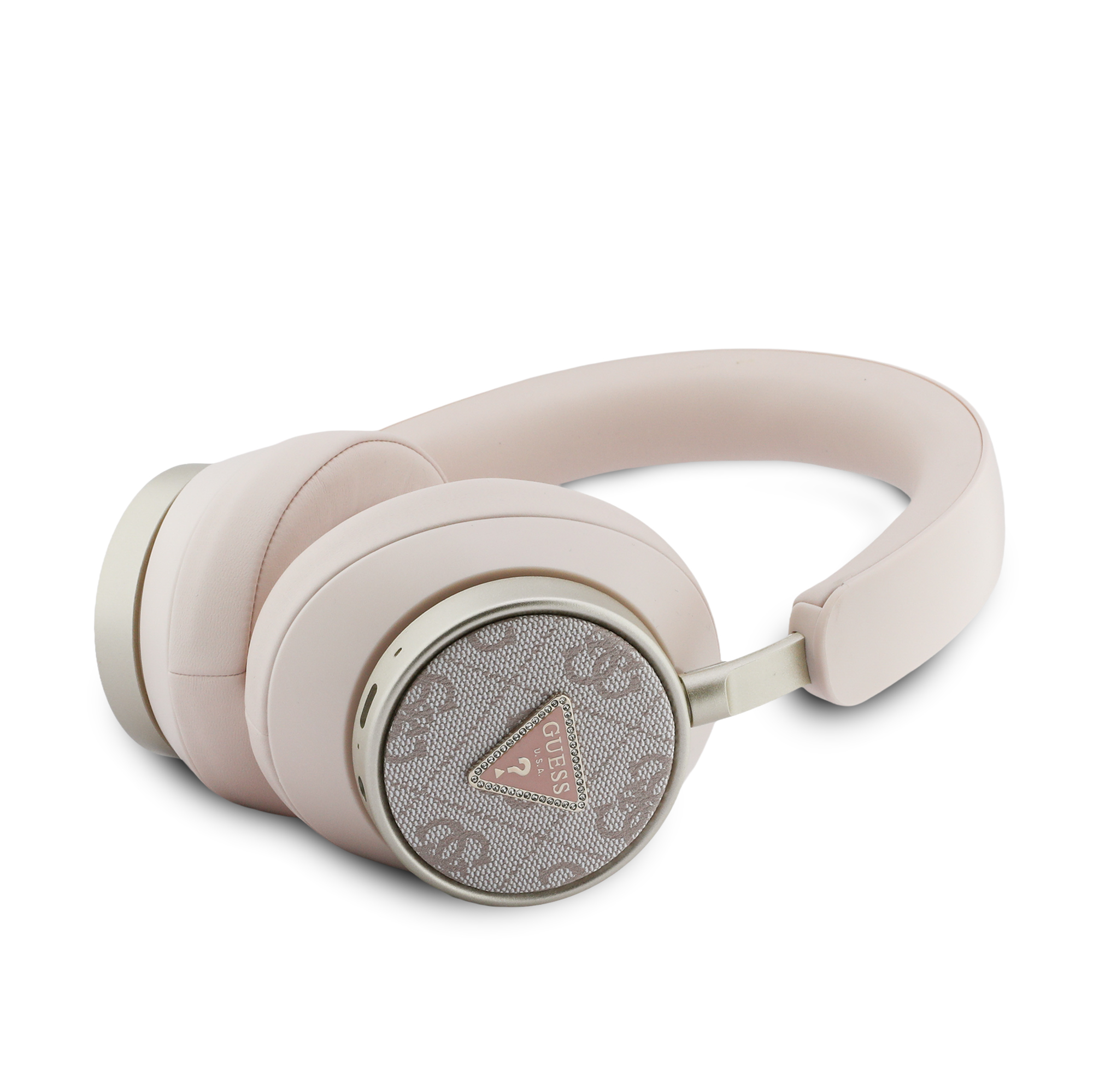 Headphones - GUESS Leather 4G Triangle Logo Pink — audífonos (foto 2 de 8)