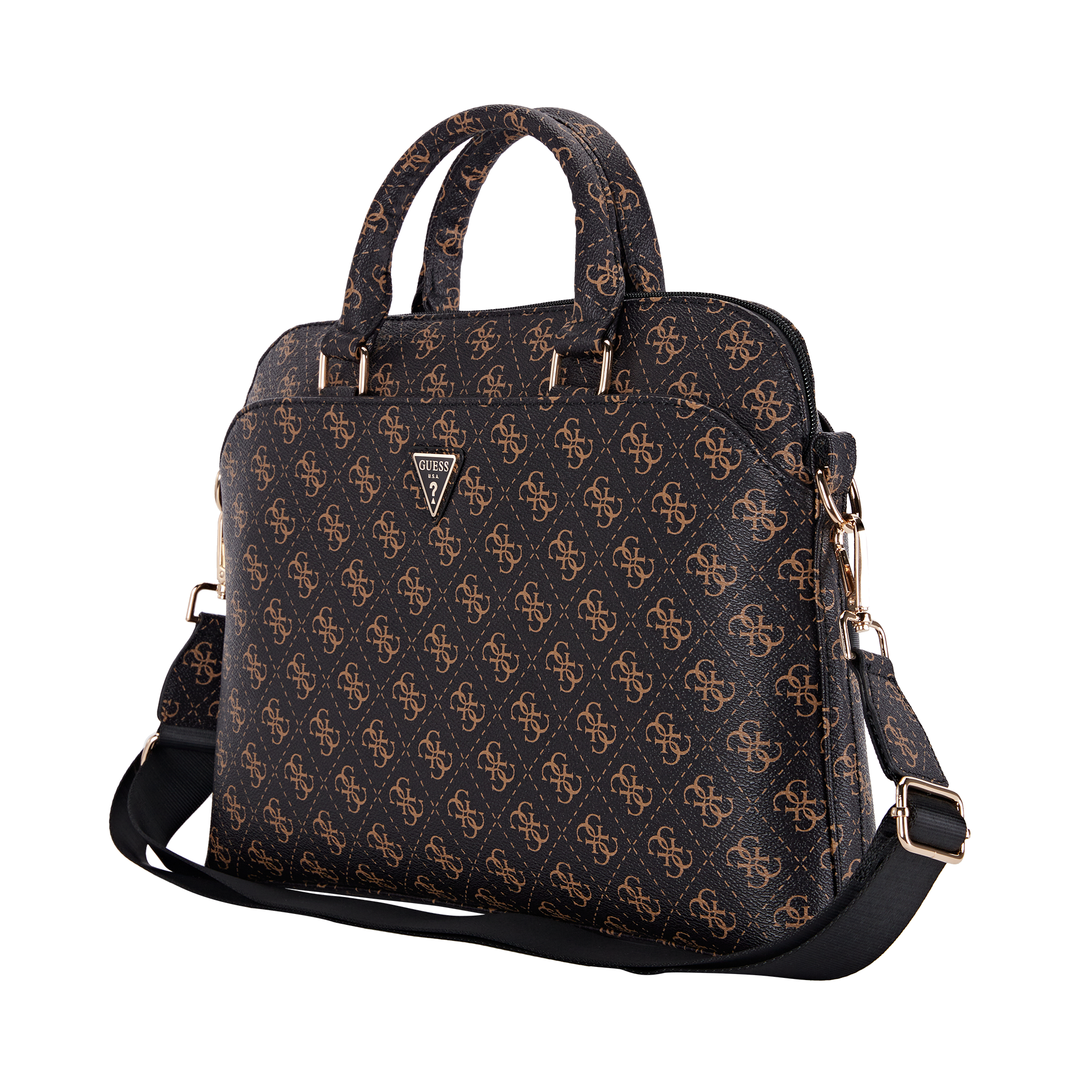 Laptop Bag 15 - GUESS 4G Zipper Pocket Triangle Logo Black — accesorio (foto 2 de 3)