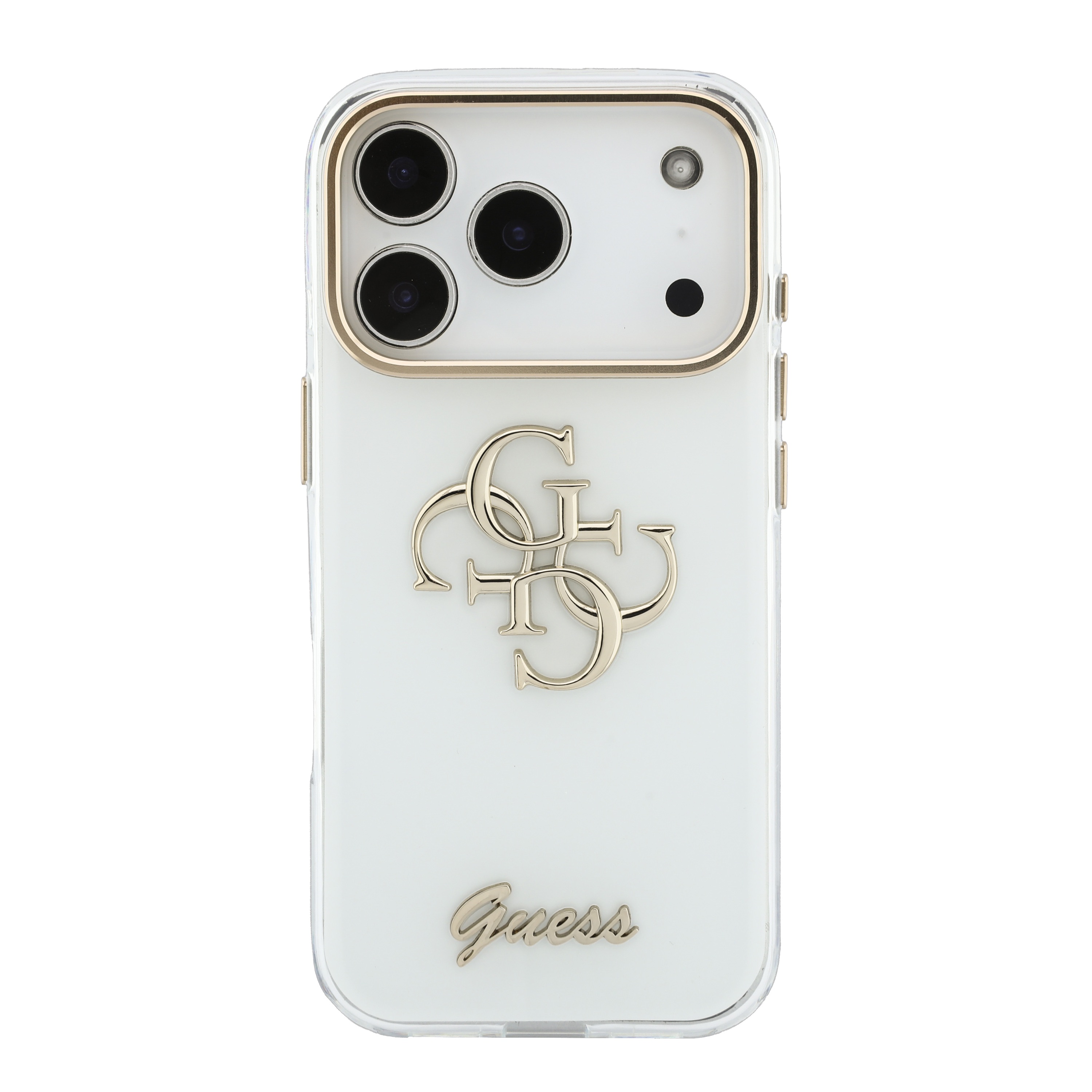 iPhone 17 Pro - GUESS Script Metal White