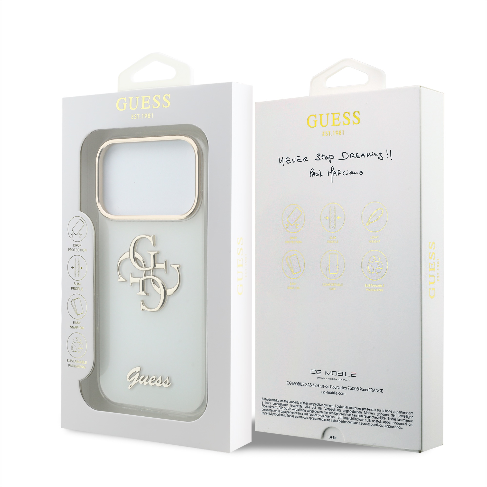 iPhone 17 Pro - GUESS Script Metal White — estuche (foto 8 de 8)