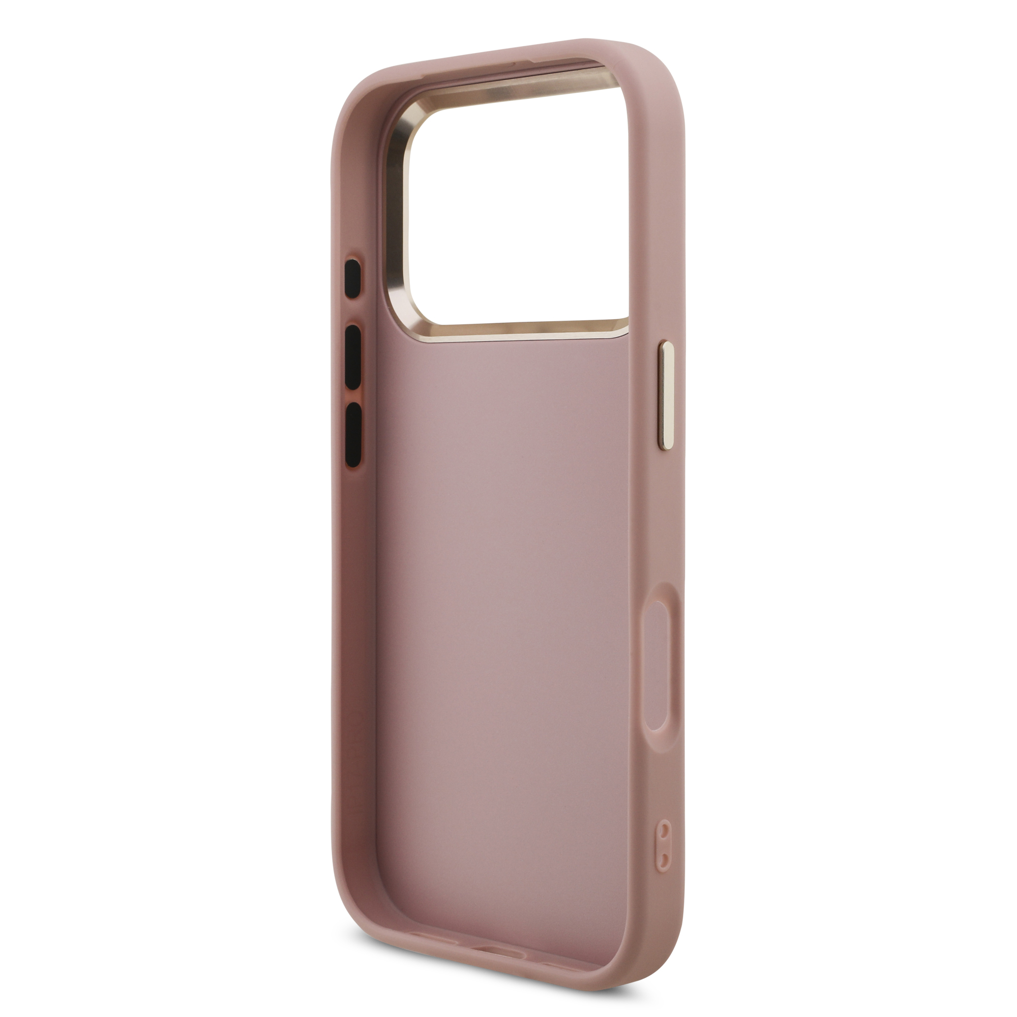 iPhone 17 Pro - GUESS Fixed Glitter Big Metal Frame Pink — estuche (foto 7 de 8)
