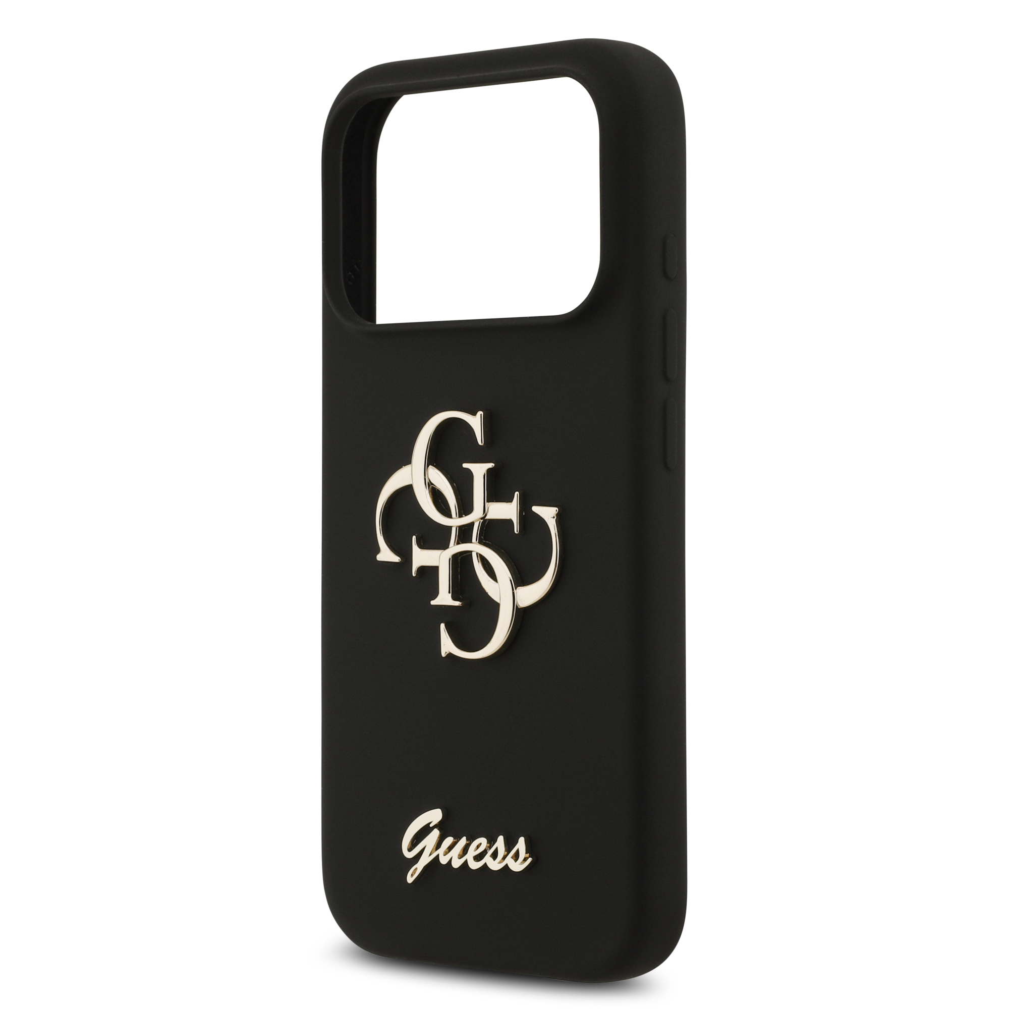 iPhone 17 Pro - GUESS Silicone Big 4G Script Black — estuche (foto 6 de 8)
