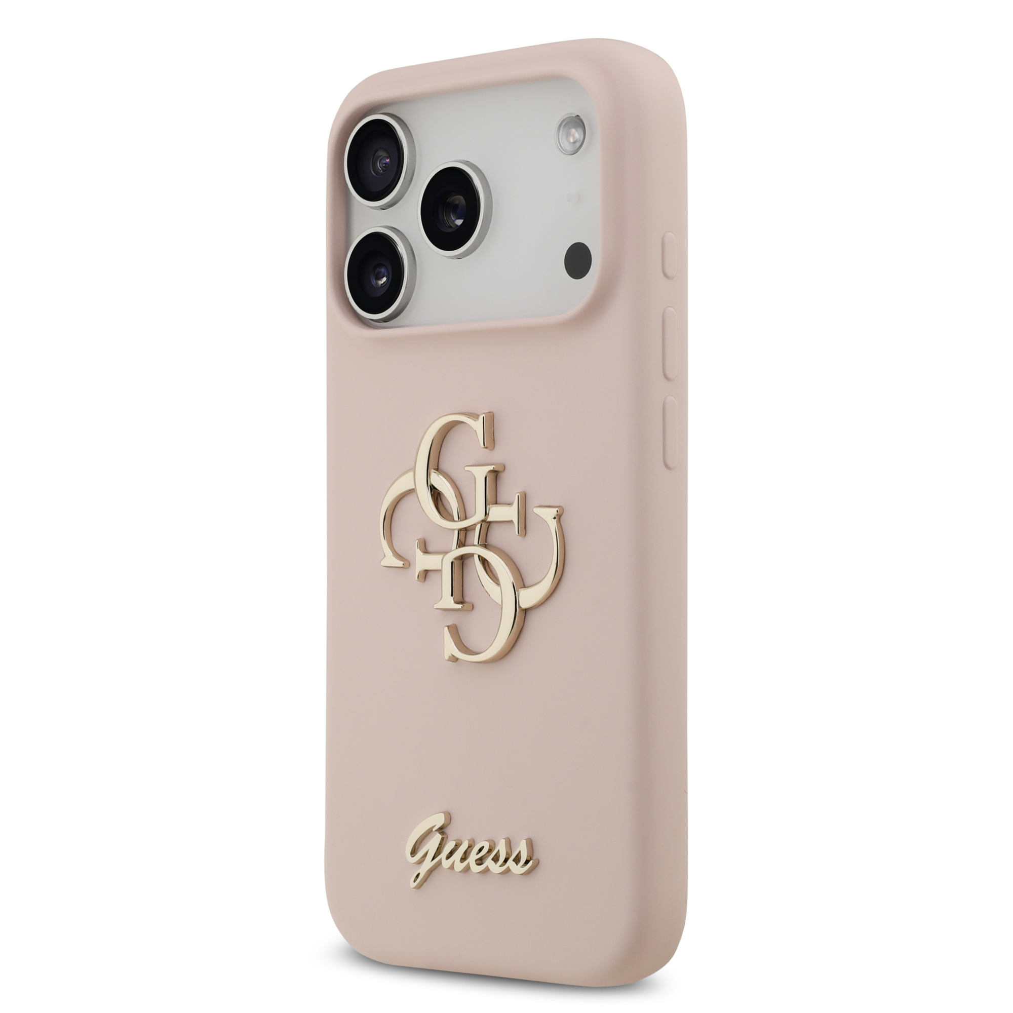 iPhone 17 Pro - GUESS Silicone Big 4G Script Pink — estuche (foto 3 de 8)