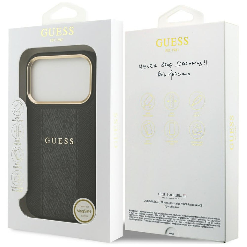 iPhone 17  - GUESS Leather With Big Classic Logo Black