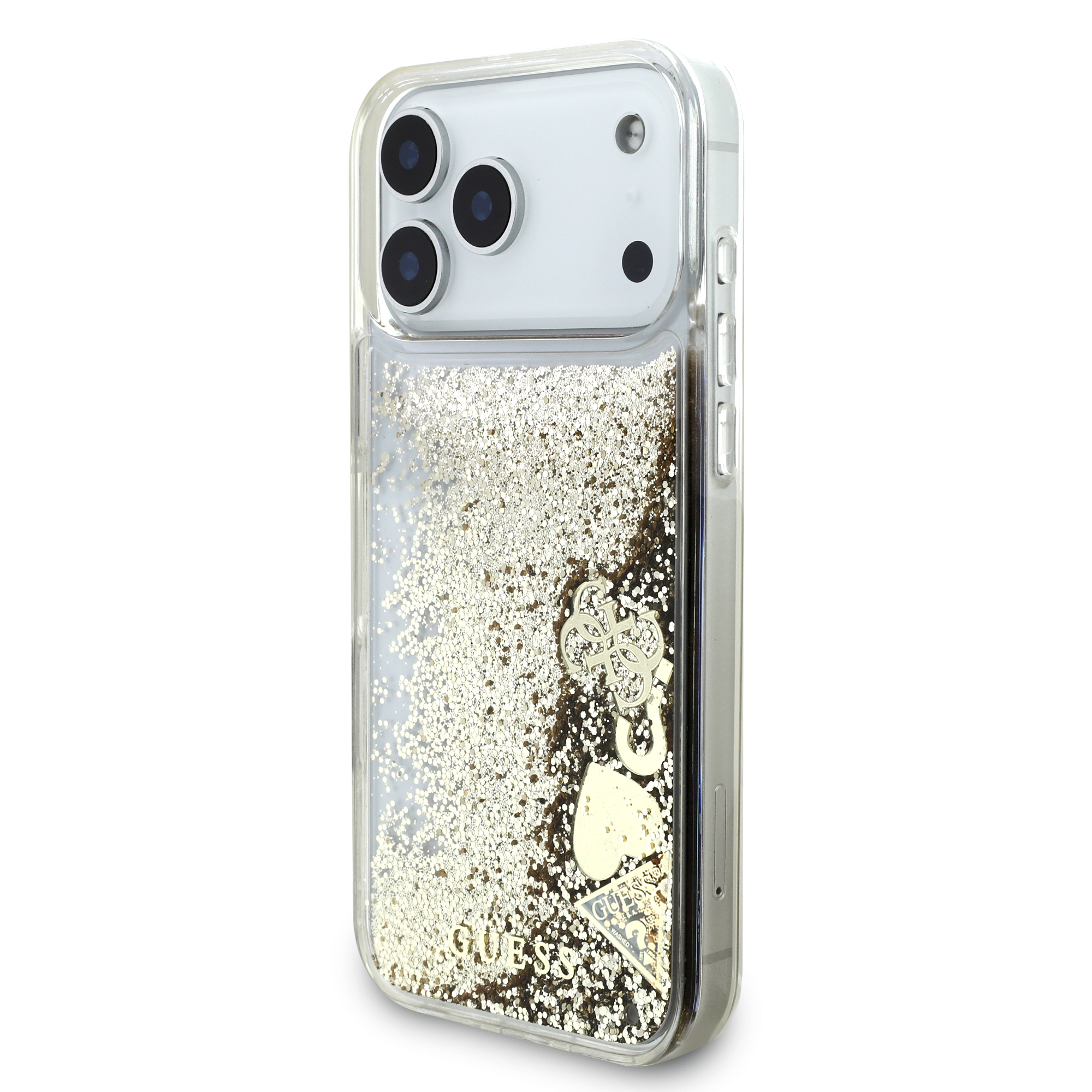 iPhone 17 Pro Max - GUESS Liquid Glitter 4 Charms Gold — estuche (foto 3 de 8)