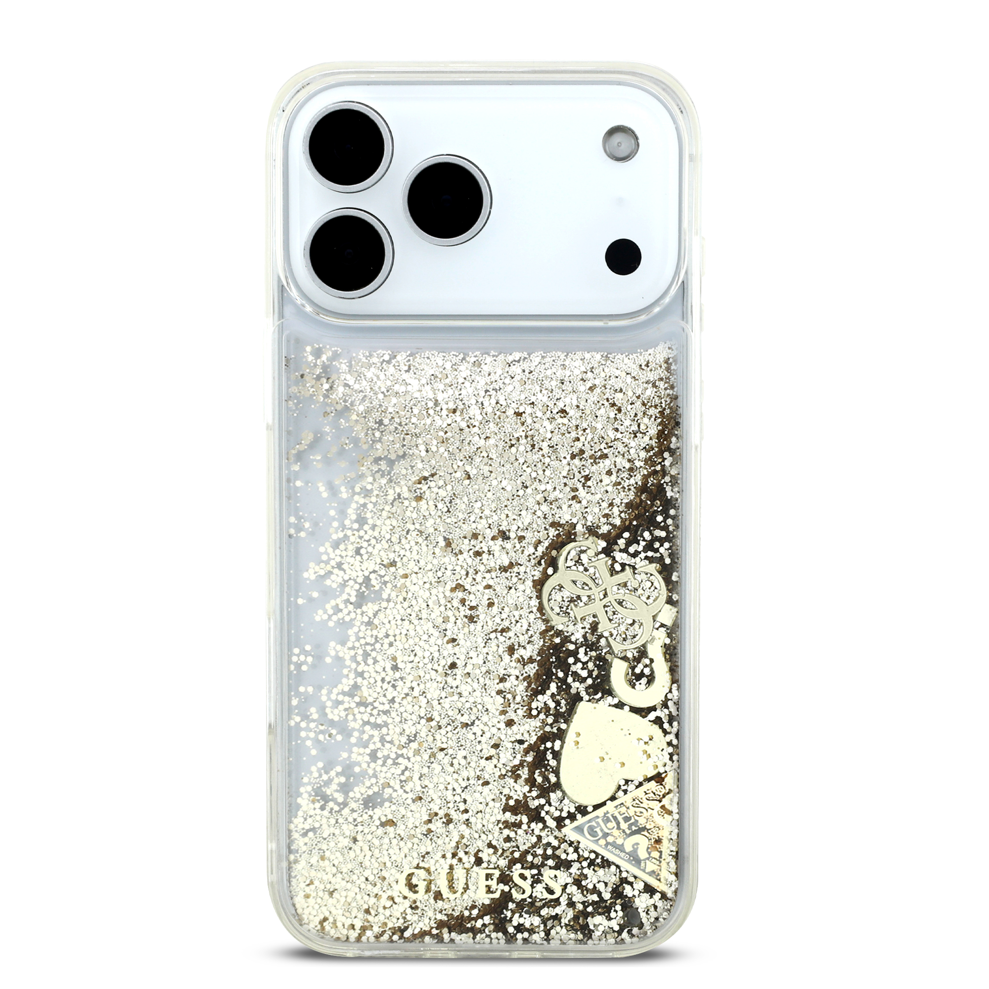 iPhone 17 Pro Max - GUESS Liquid Glitter 4 Charms Gold