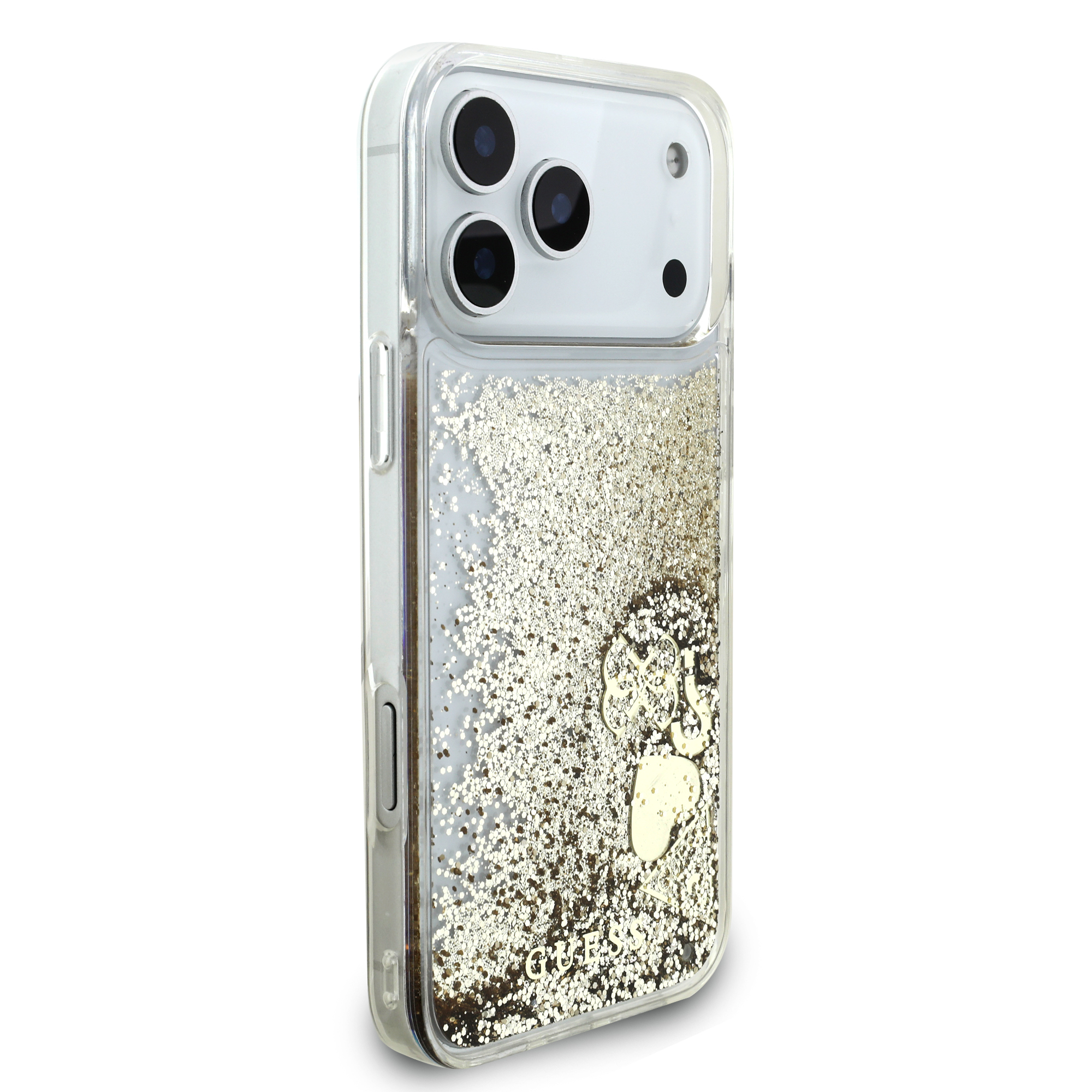 iPhone 17 Pro Max - GUESS Liquid Glitter 4 Charms Gold — estuche (foto 4 de 8)