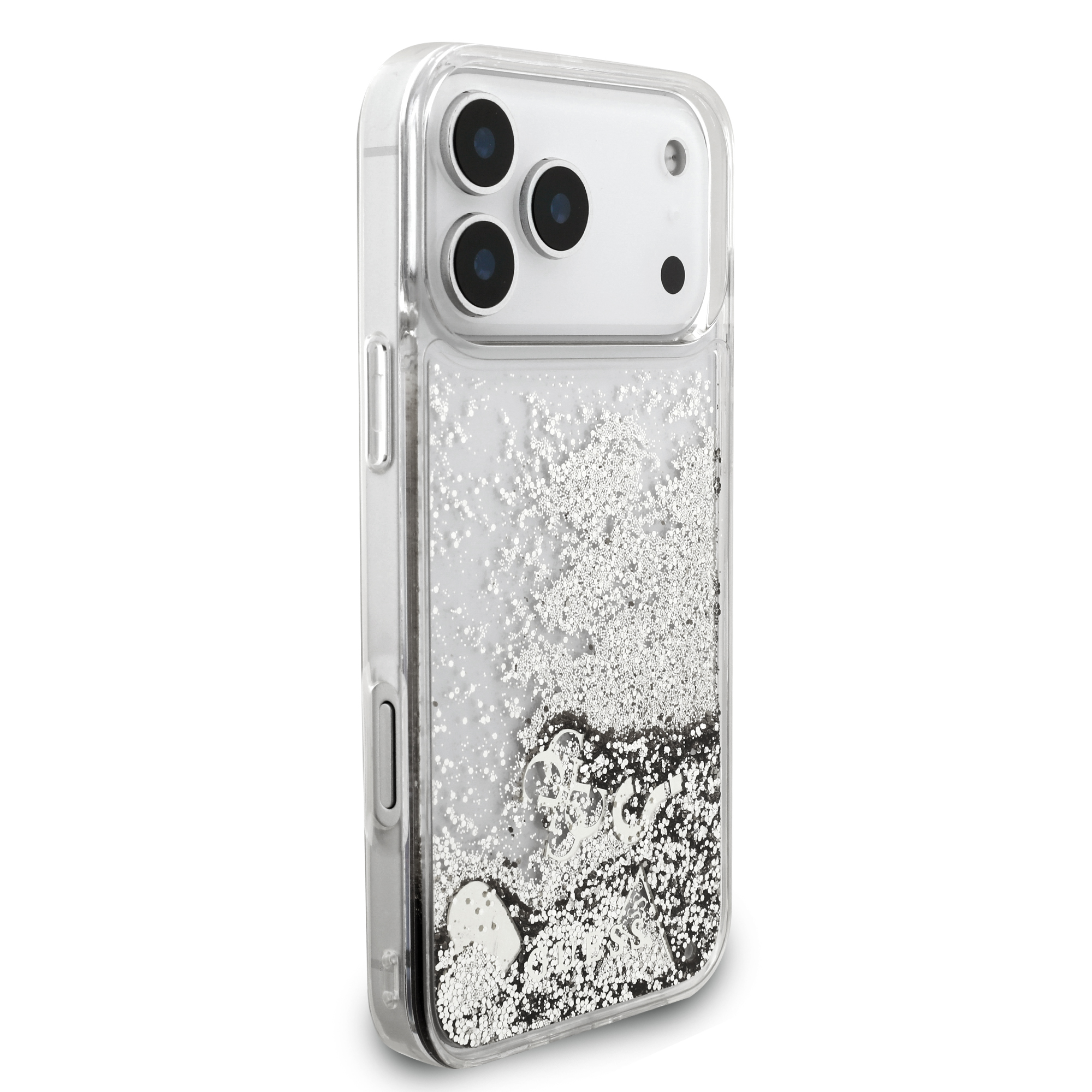 iPhone 17 Pro Max - GUESS Liquid Glitter Charms Silver — estuche (foto 4 de 8)