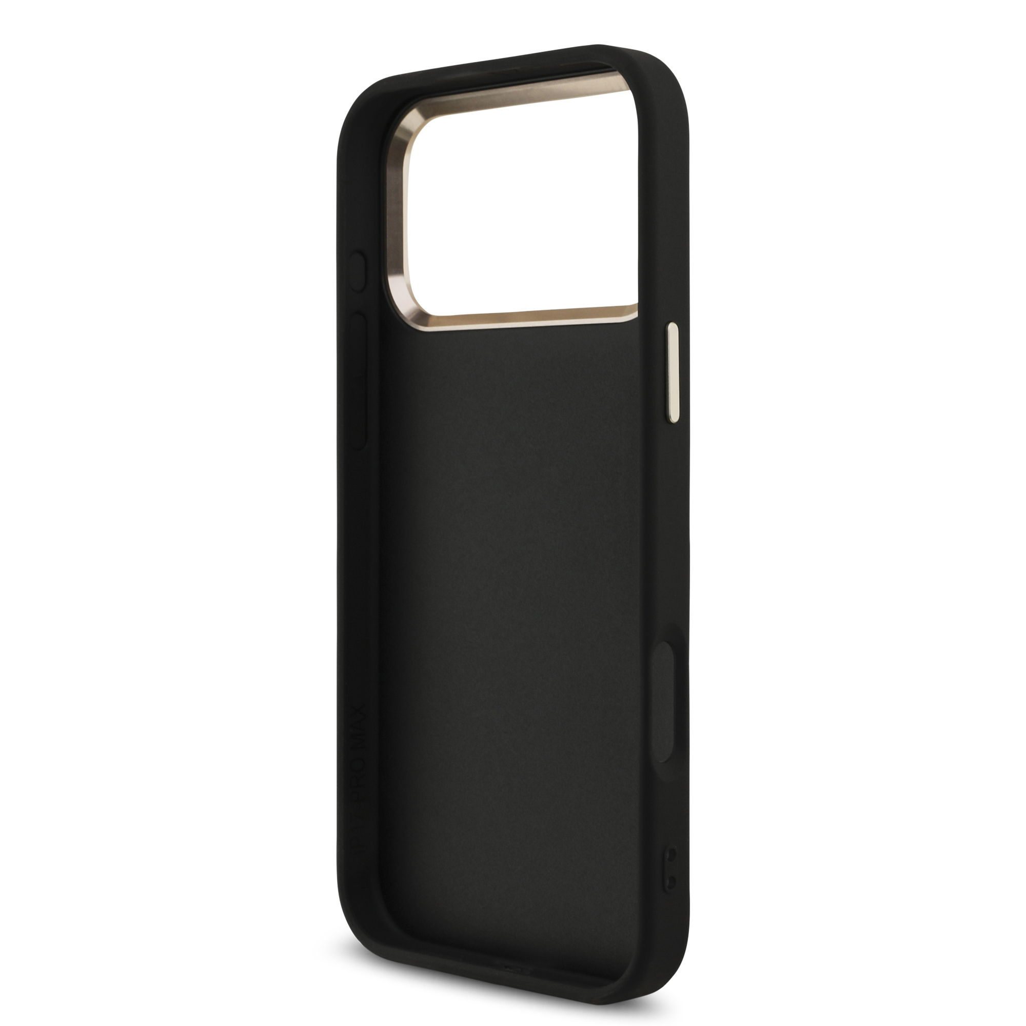 iPhone 17 Pro Max - GUESS Fixed Glitter Big 4G Metal Frame Black — estuche (foto 7 de 8)