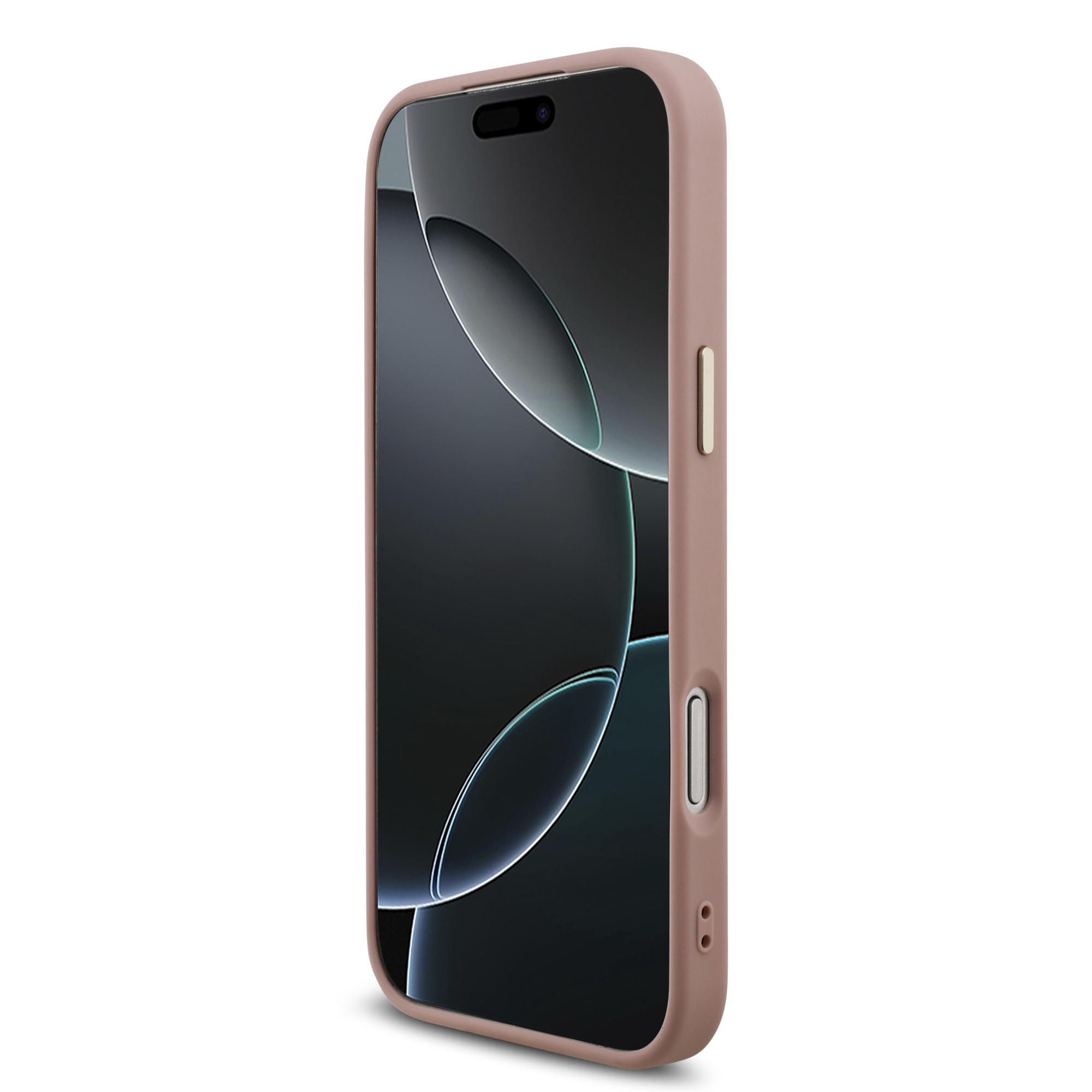 iPhone 17 Pro Max - GUESS Fixed Glitter Big 4G Metal Frame Pink — estuche (foto 5 de 8)