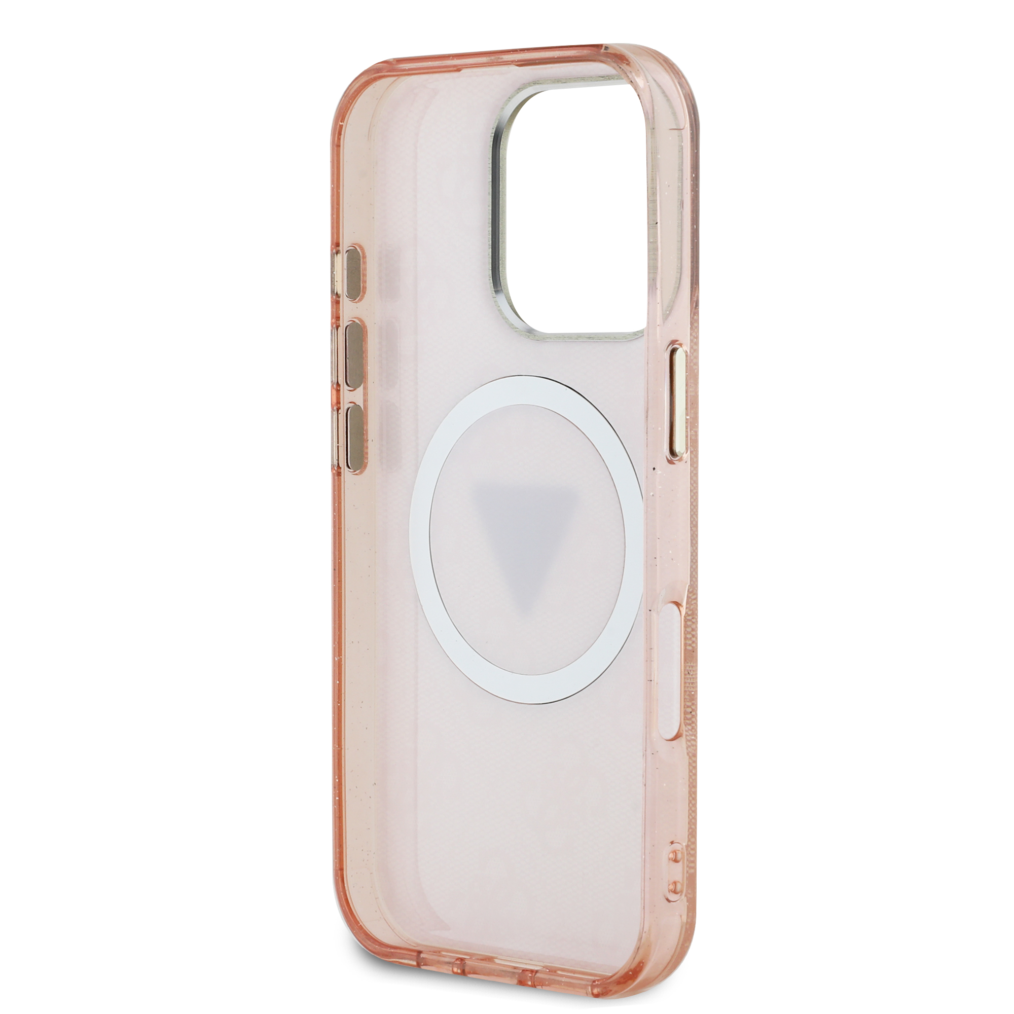 iPhone 16 Pro Max - GUESS Glitter Triangle Pink — estuche (foto 7 de 8)