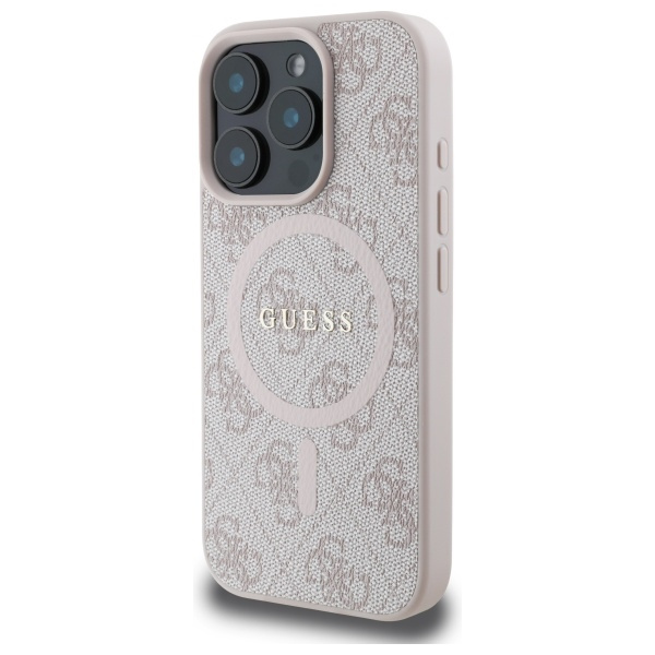 iPhone 16 Pro Max - GUESS PU Grained Gold Ring Pink — estuche (foto 2 de 5)