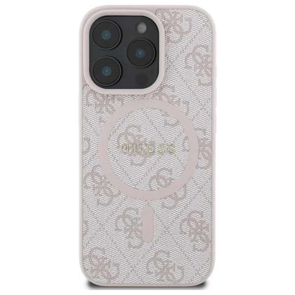 iPhone 16 Pro Max - GUESS PU Grained Gold Ring Pink — estuche (foto 3 de 5)