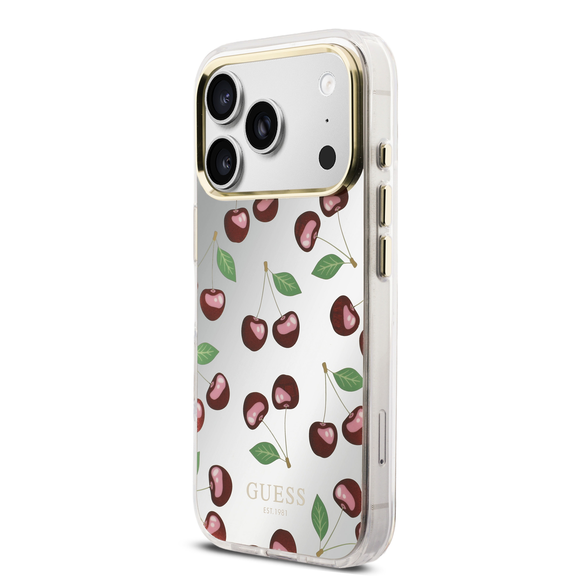 iPhone 17 Pro - GUESS TPU Mirror Cherry Glitter — estuche (foto 3 de 8)