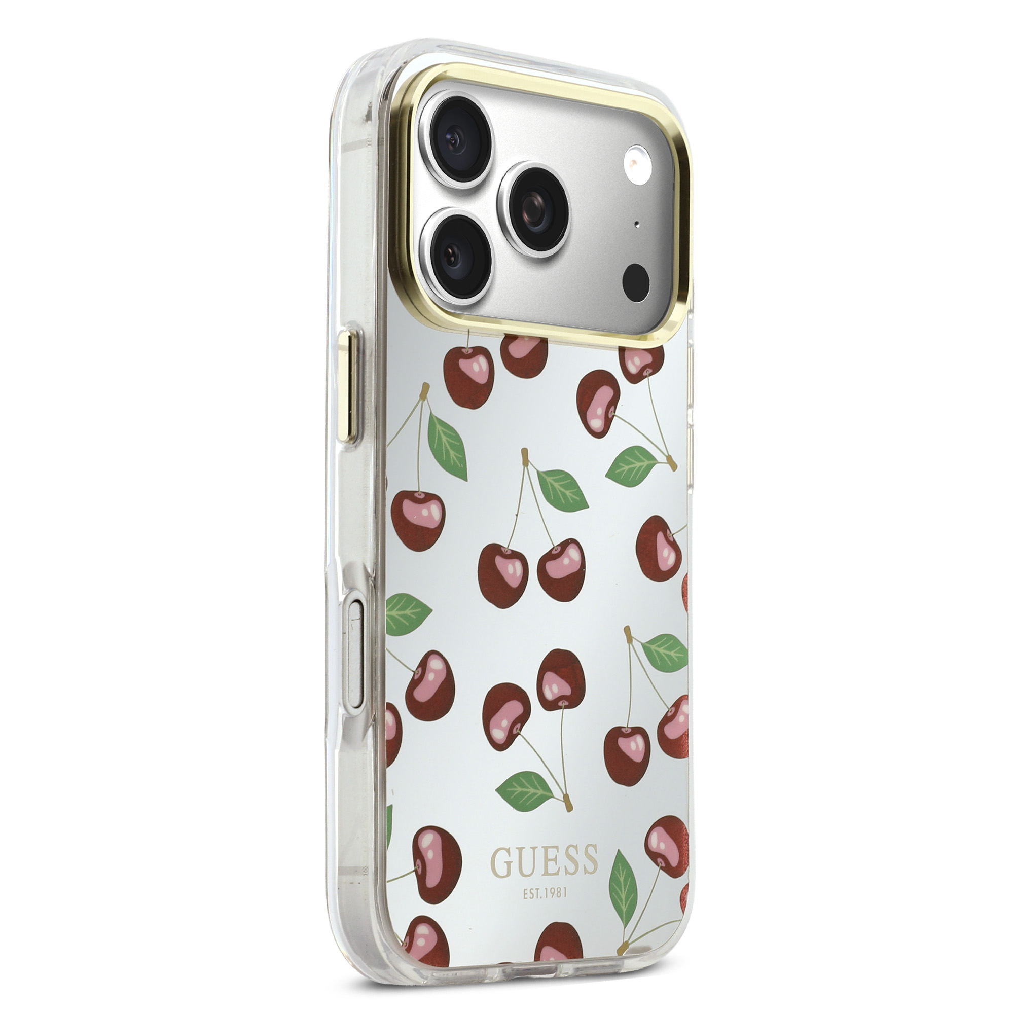 iPhone 17 Pro - GUESS TPU Mirror Cherry Glitter — estuche (foto 4 de 8)