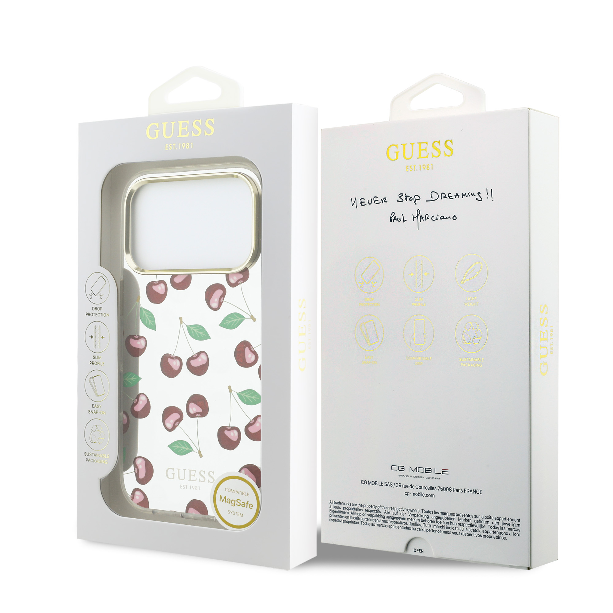 iPhone 17 Pro - GUESS TPU Mirror Cherry Glitter — estuche (foto 8 de 8)