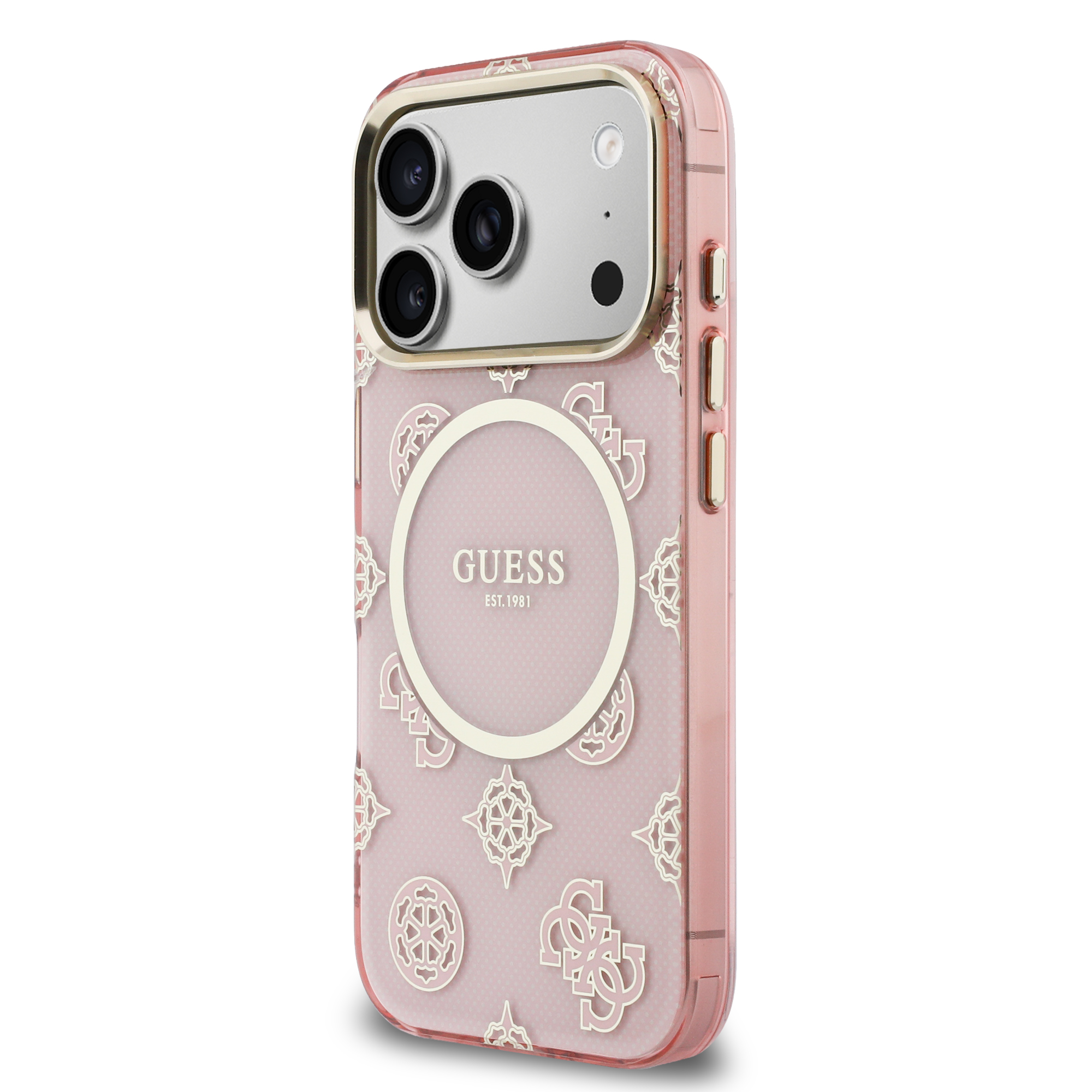 iPhone 17 Pro - GUESS IML Peony Dot Pink — estuche (foto 3 de 8)