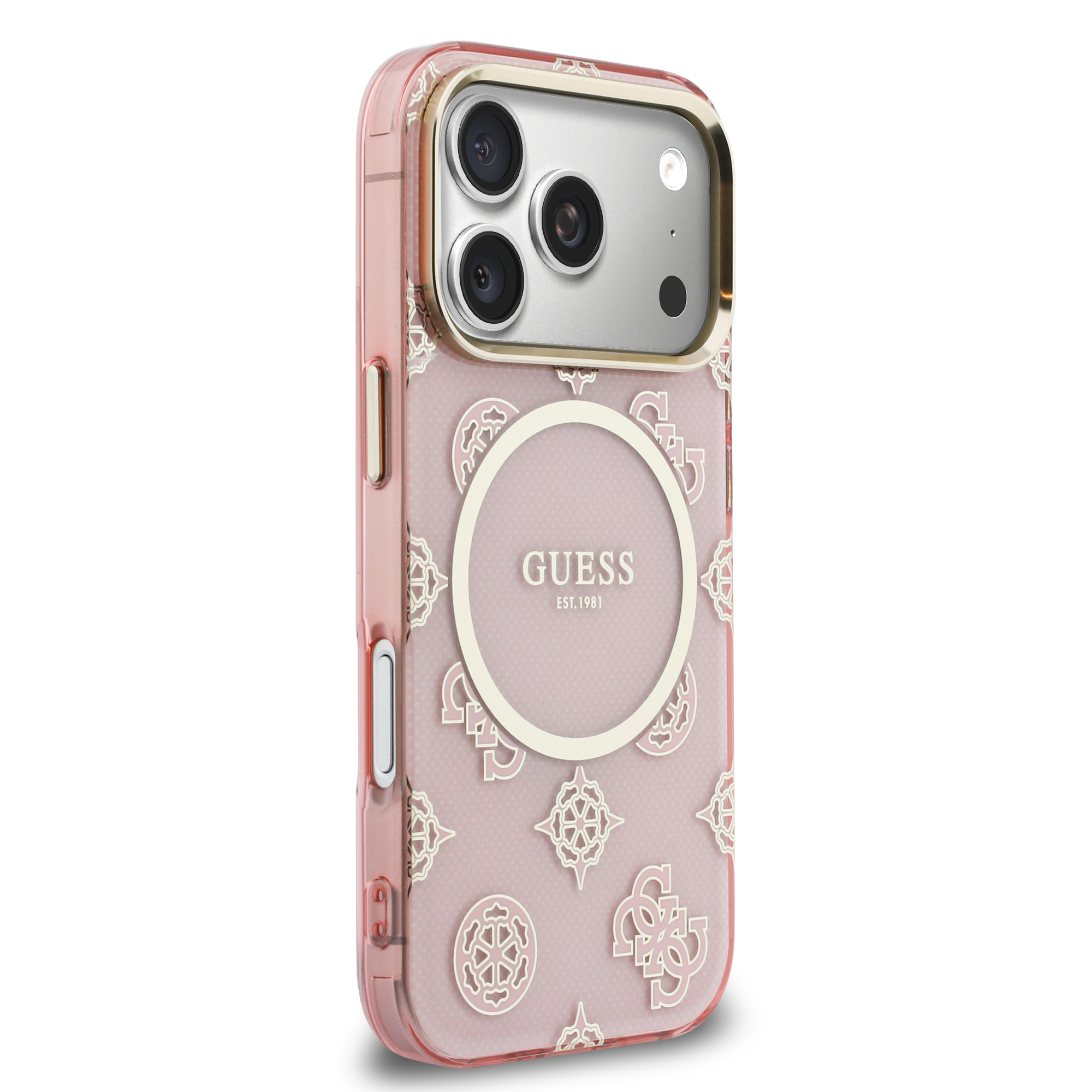 iPhone 17 Pro - GUESS IML Peony Dot Pink — estuche (foto 4 de 8)