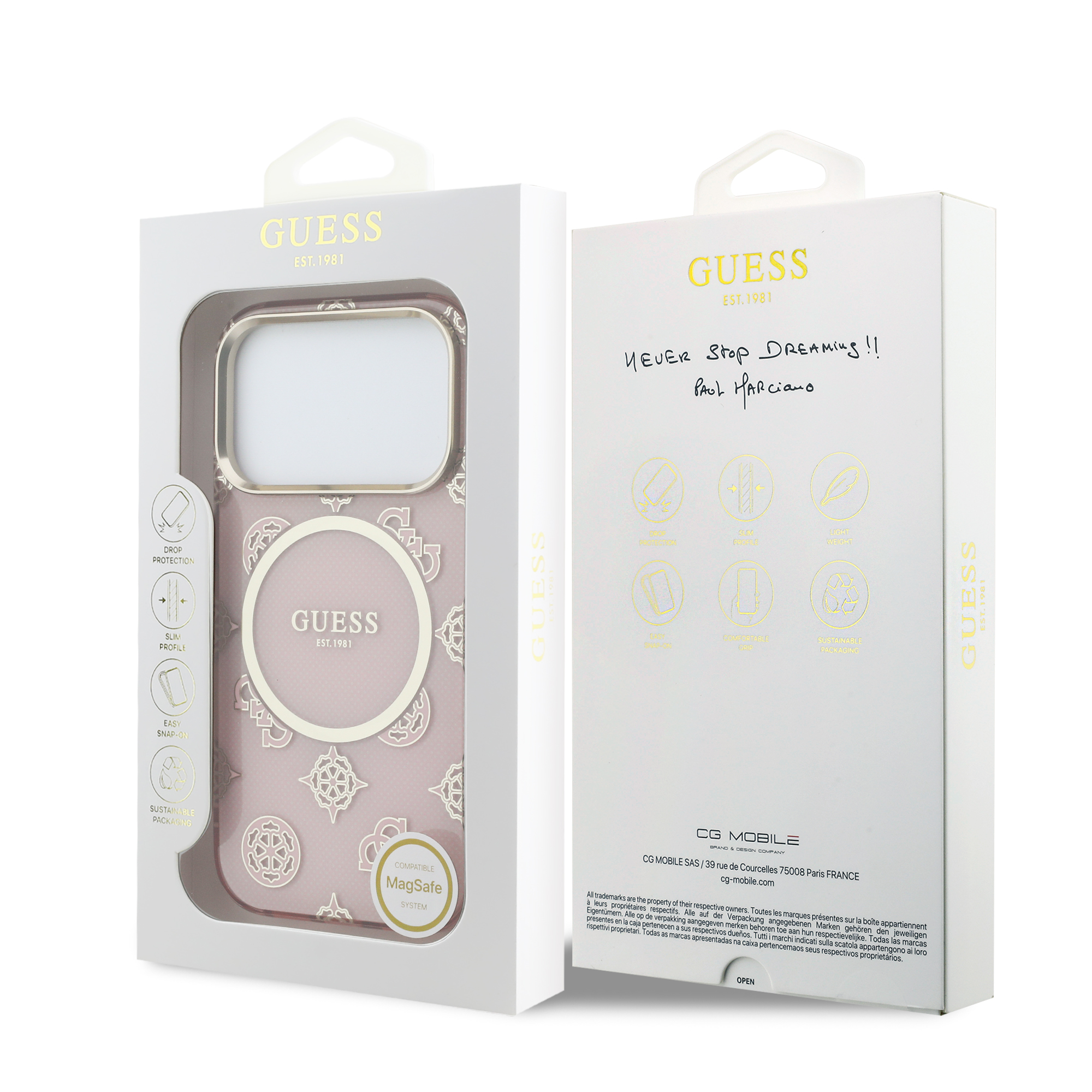iPhone 17 Pro - GUESS IML Peony Dot Pink — estuche (foto 8 de 8)